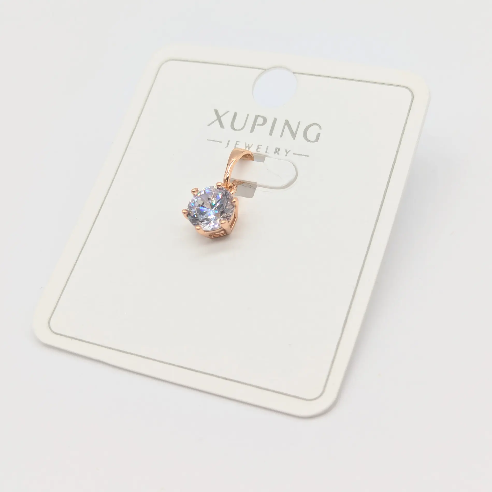 Підвіс Xuping 18к з великим білим цирконієм діам.7см