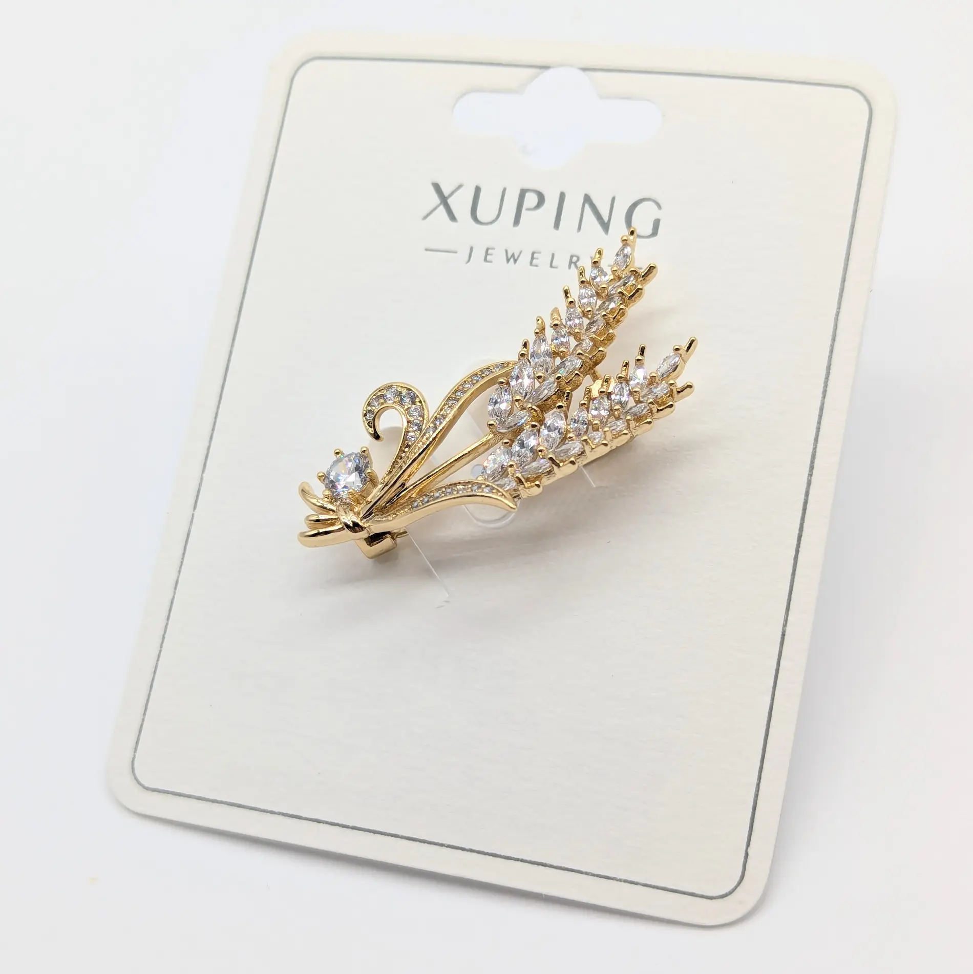 Брошка ХР 14К “Колоски”, довжина 50 см, ширина 0.1см