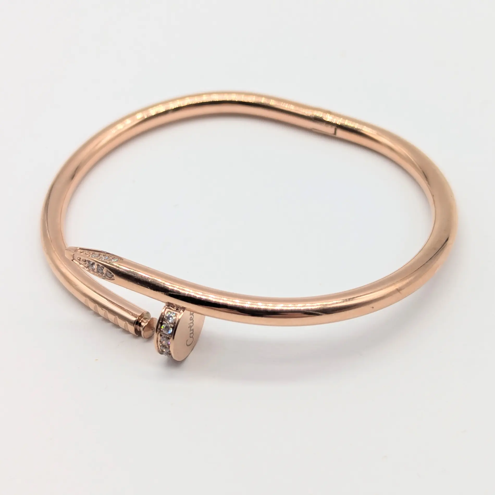 Браслет “Цвях” з цирконієм, довжина 4.5 см, ширина 5.3 см