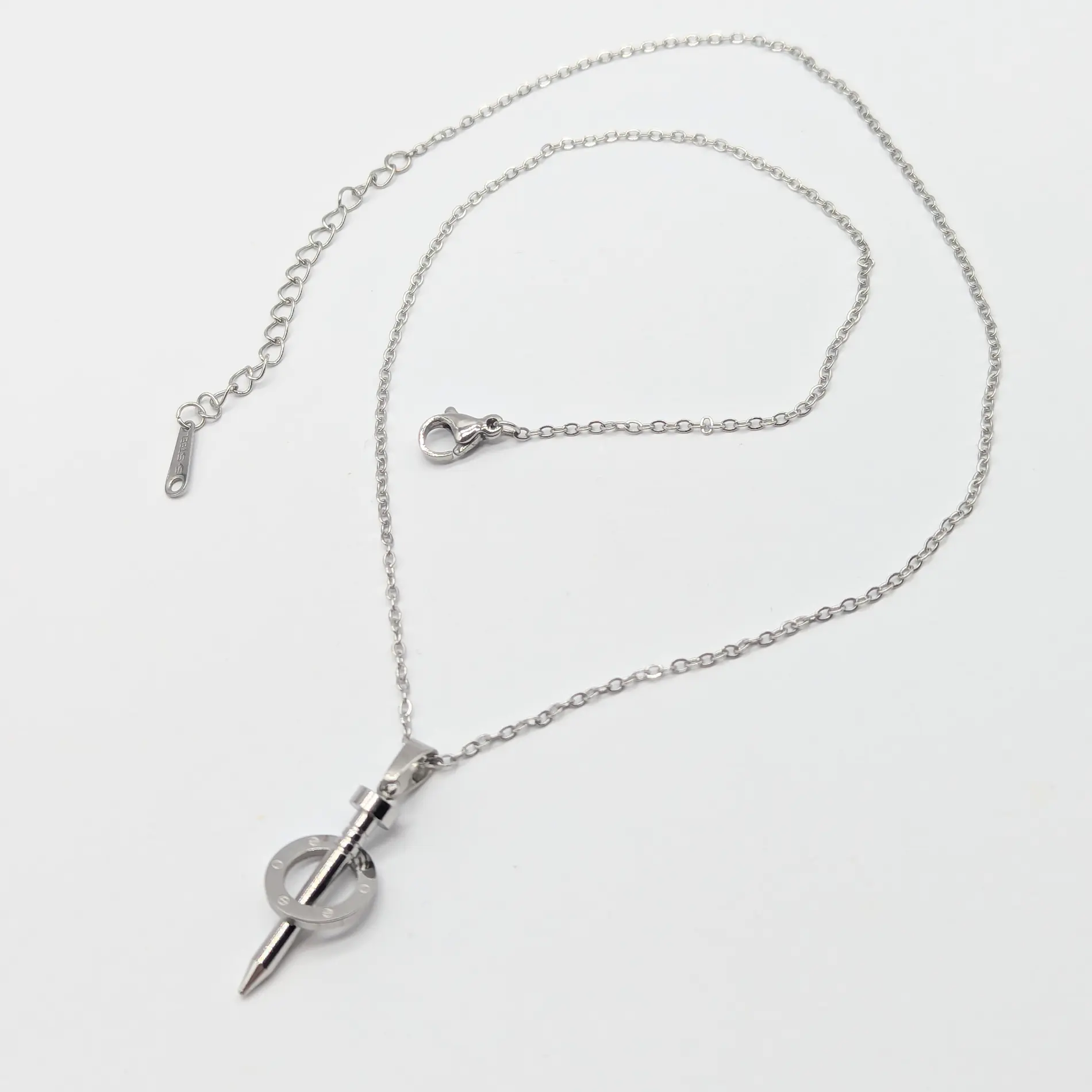 Ланцюжок Stainless steel з підвіскою “Цвях”, РС, довжина ланцюжка 41+4 см, довжина підвіски 3.5 см