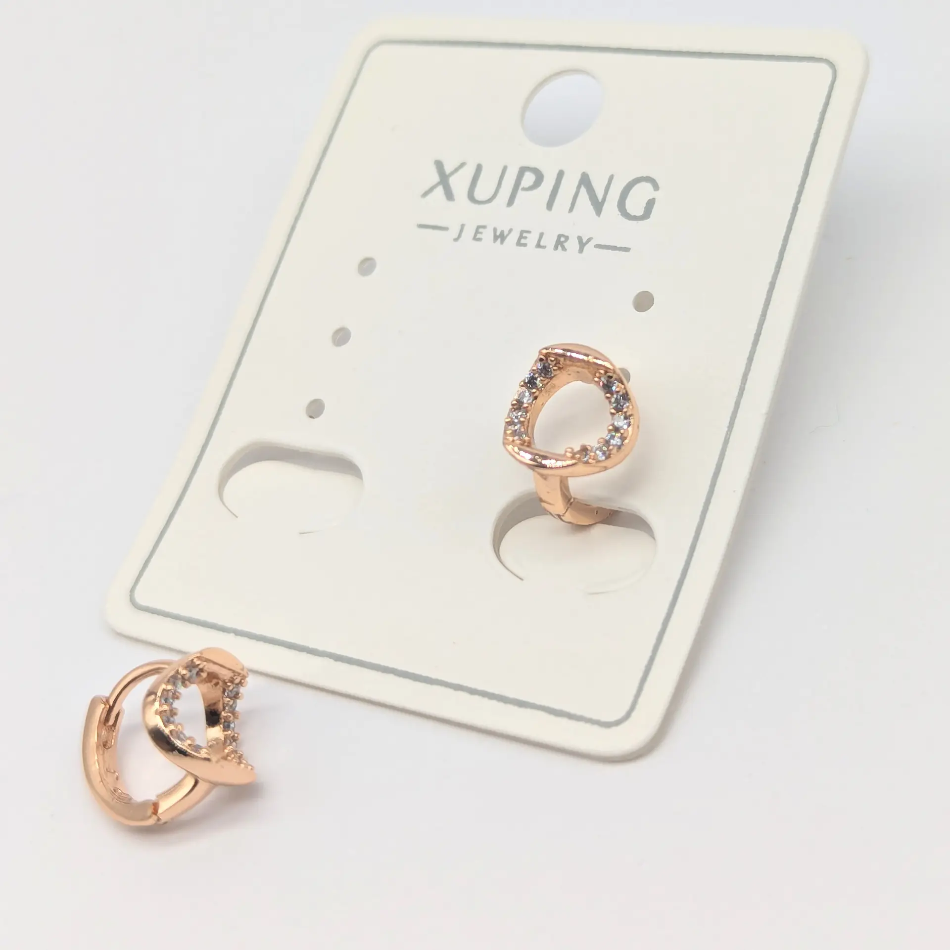 Сережки Xuping 18К “Аурелія” з цирконієм 0,8*1 см