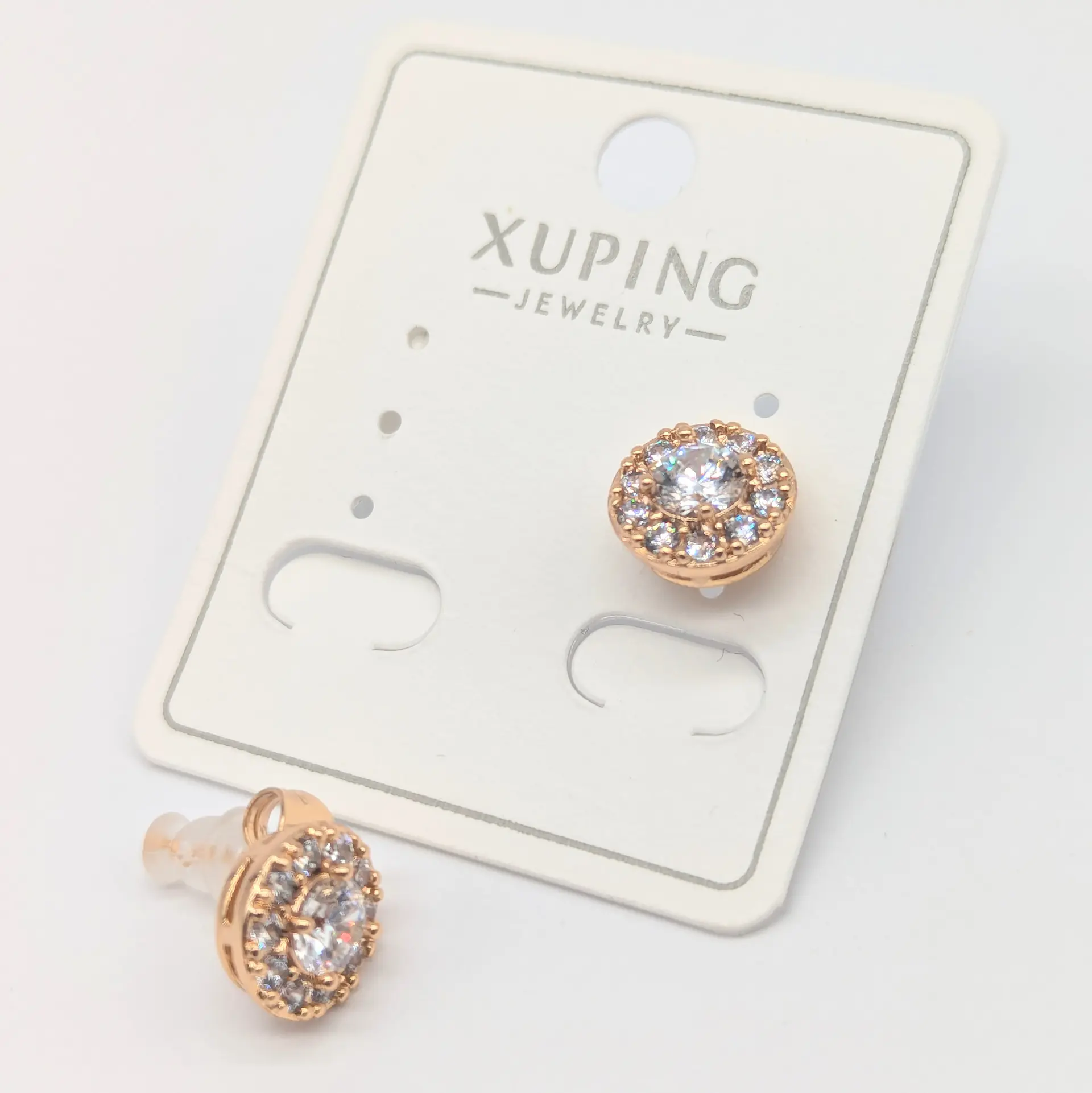 Сережки Xuping 18К “Кларіс” з цирконієм 1 см