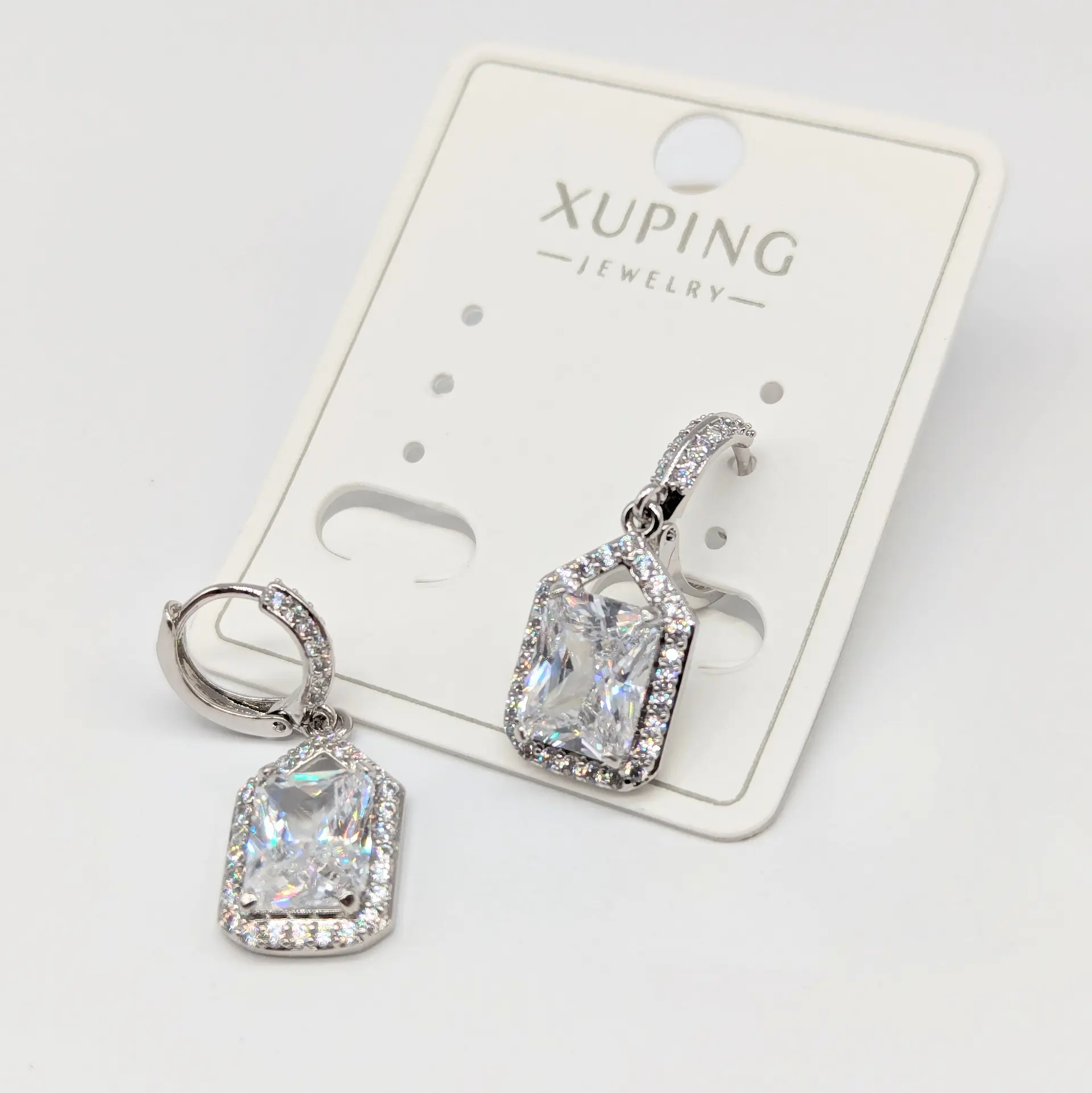 Сережки Xuping “Кристал Аріель” з цирконієм, 1*2.6 см