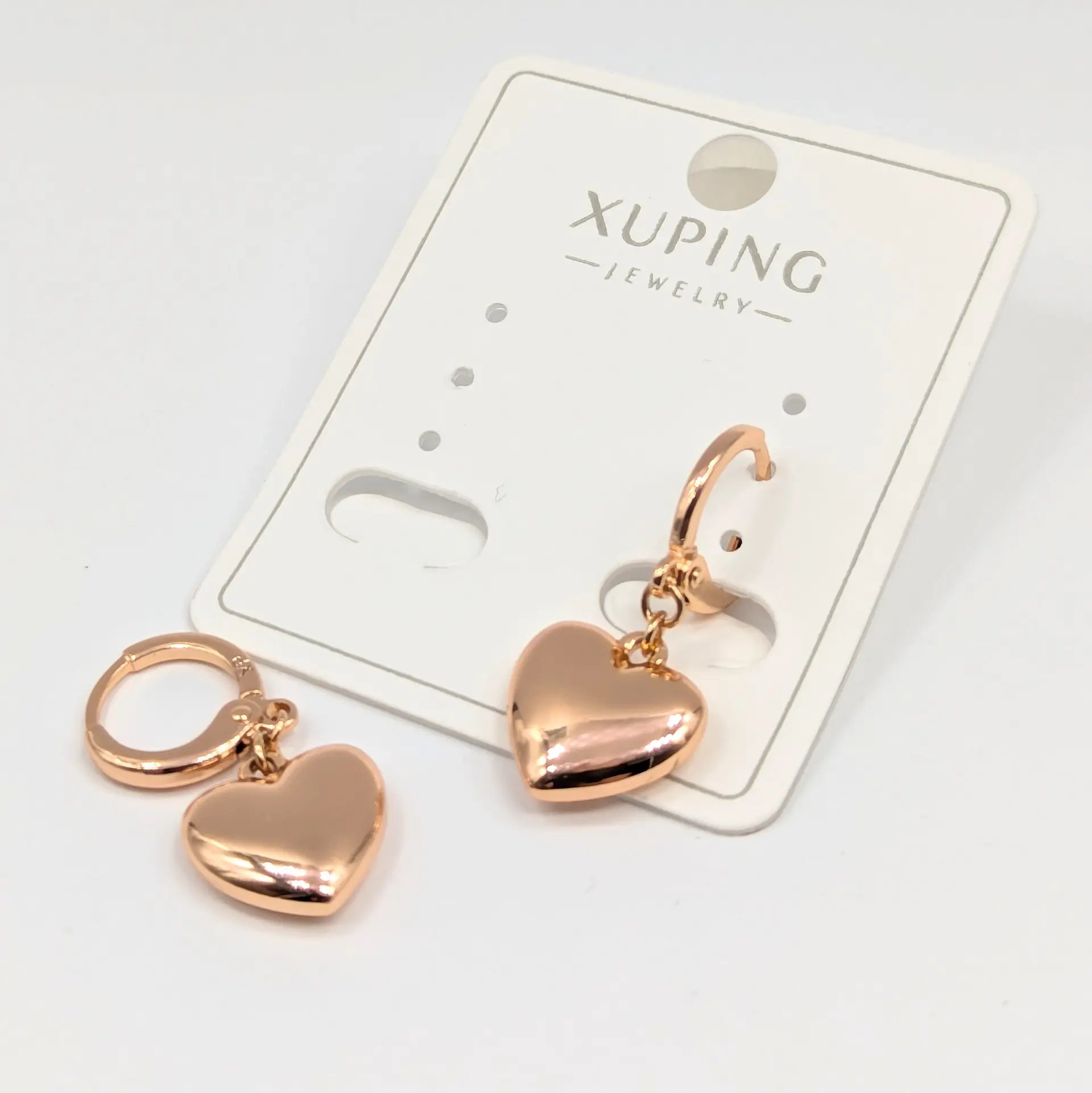 Сережки Xuping 18K “Золоте Серце” у формі серця, 1.2*2.7 см