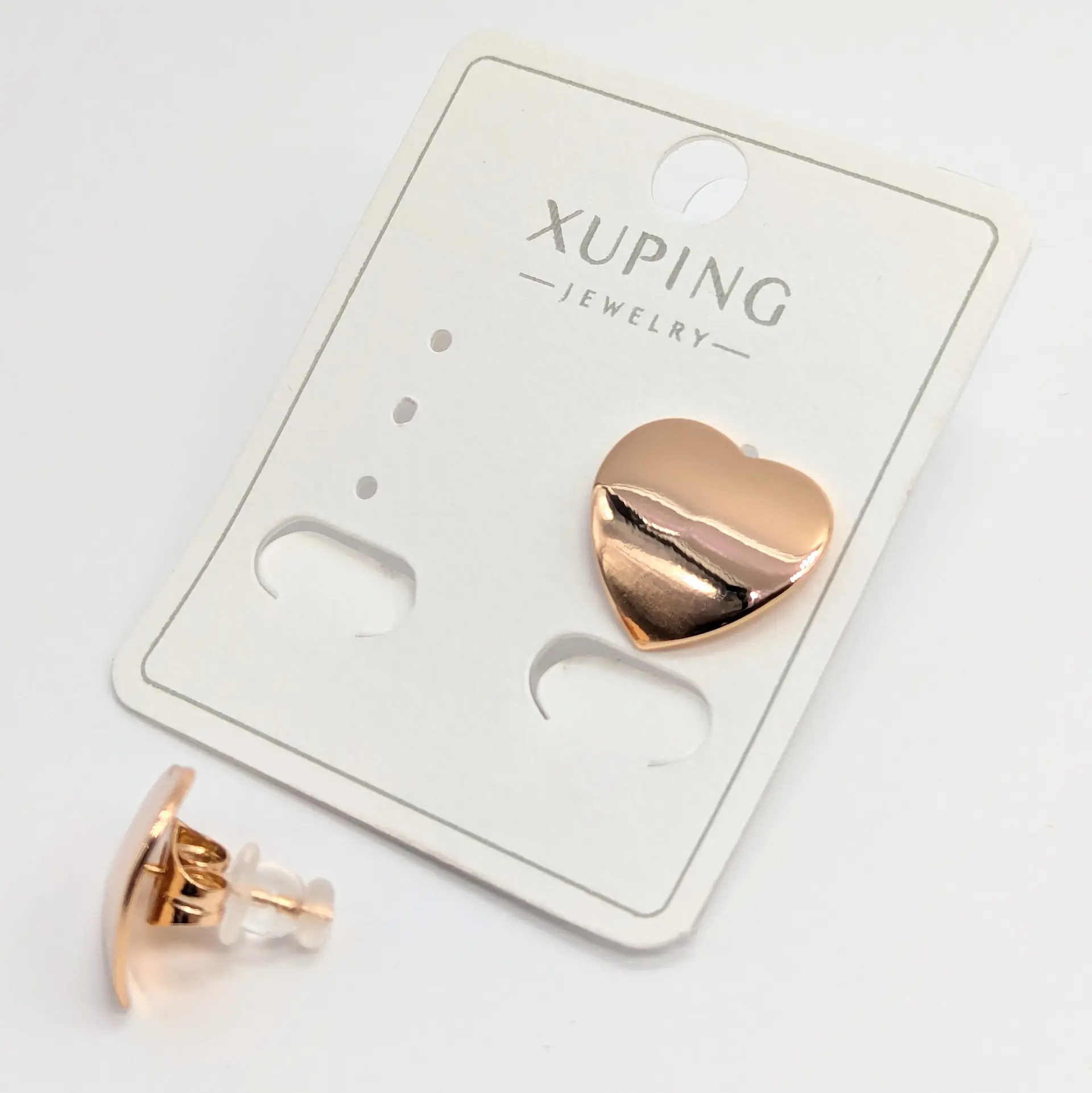 Сережки Xuping 18к «Тепле серце», 1.4*1.3 см