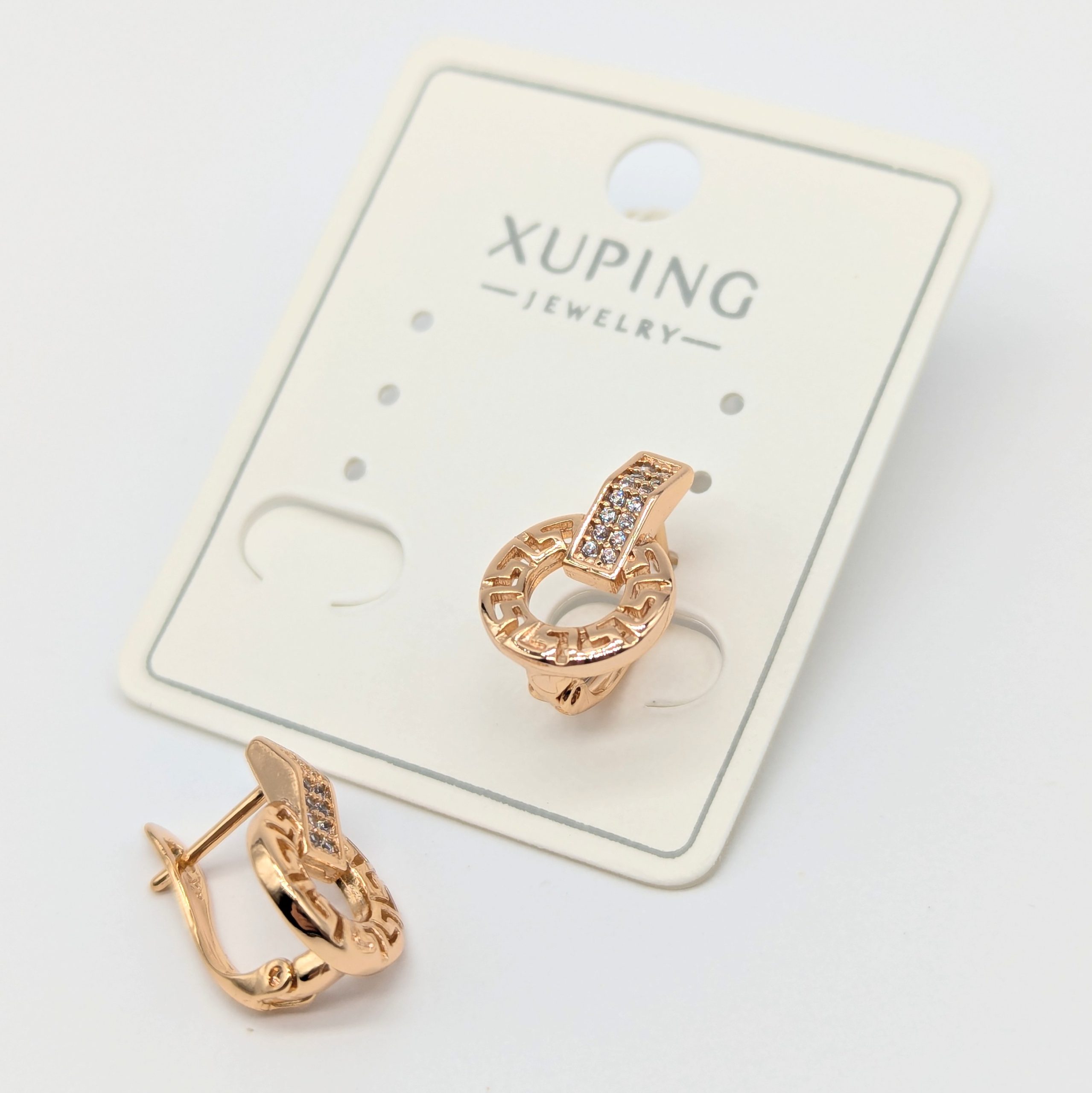 Сережки Xuping 18к «Золотий лабіринт», 1*1.5 см