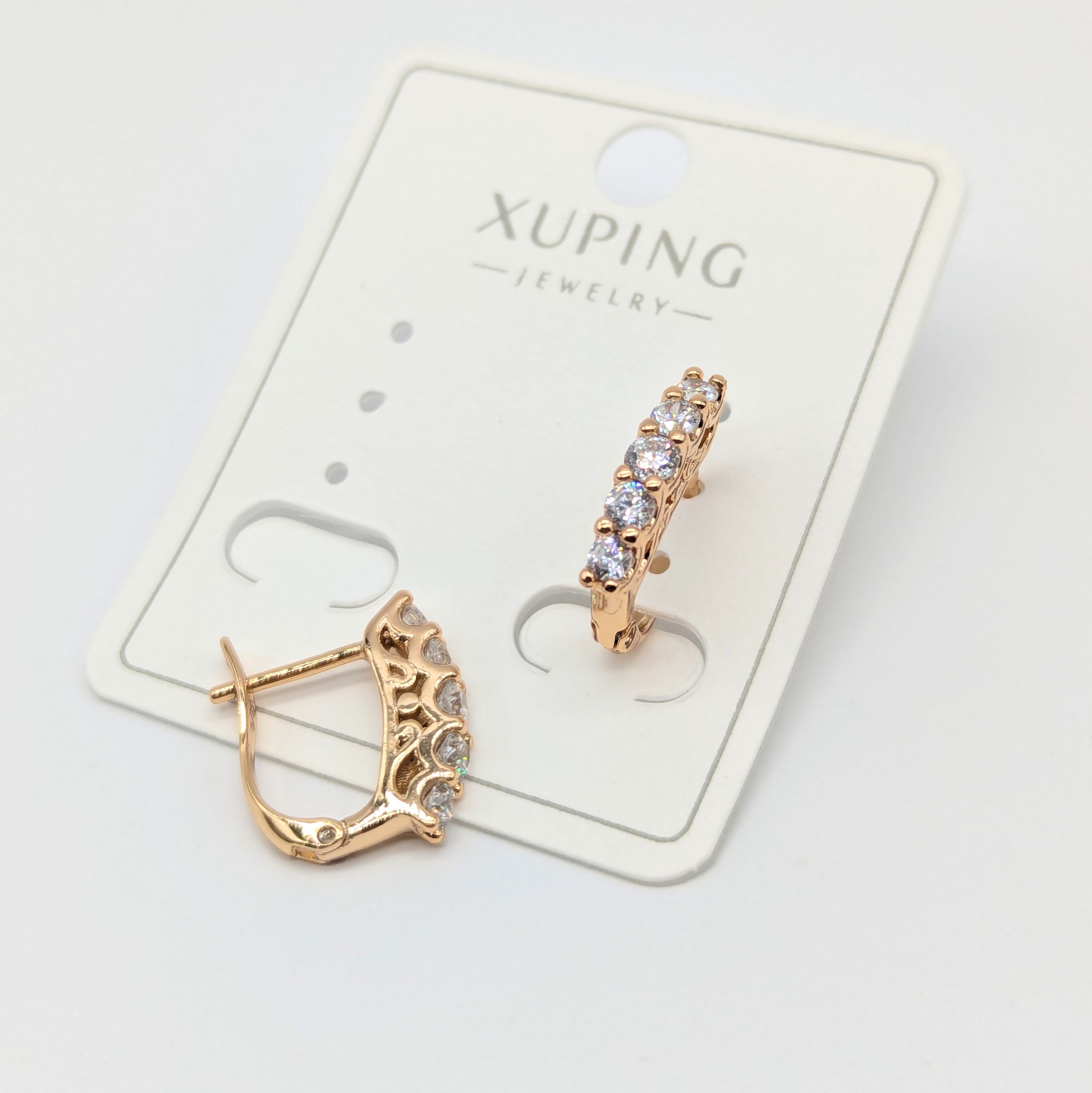 Сережки Xuping 18к «П’ять сяйв», 0.3*1.5 см