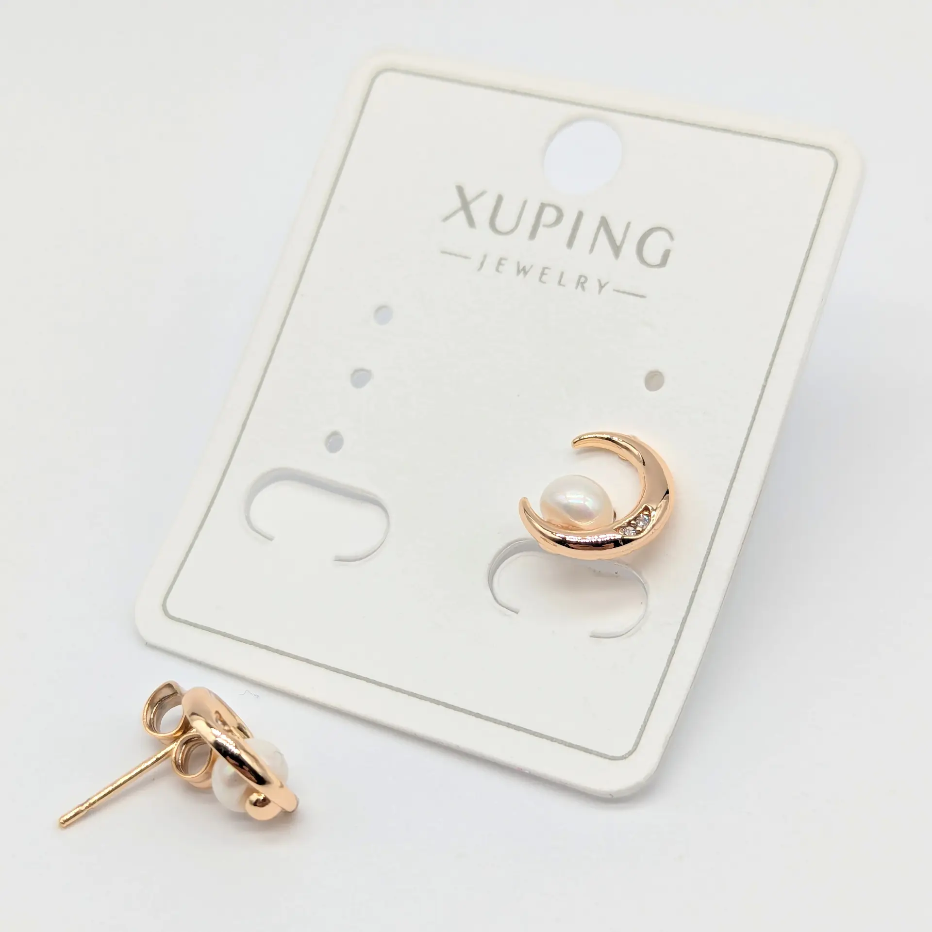 Сережки Xuping 18к «Місячна Перлина», 0.9*1 см