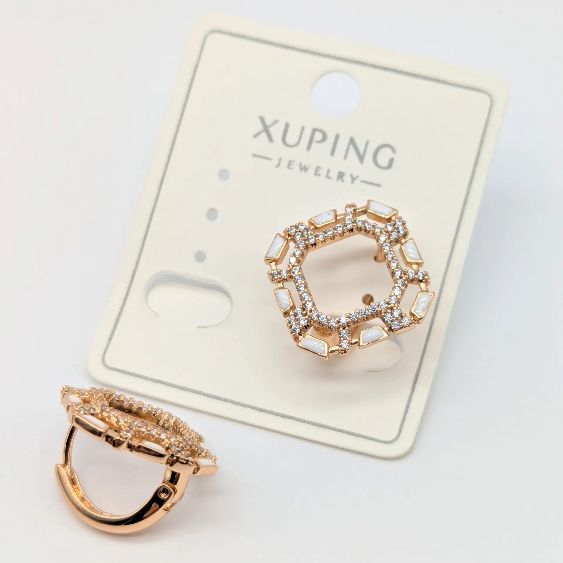 Сережки Xuping 18к «Перлинний ореол», 1.9*1.9 см