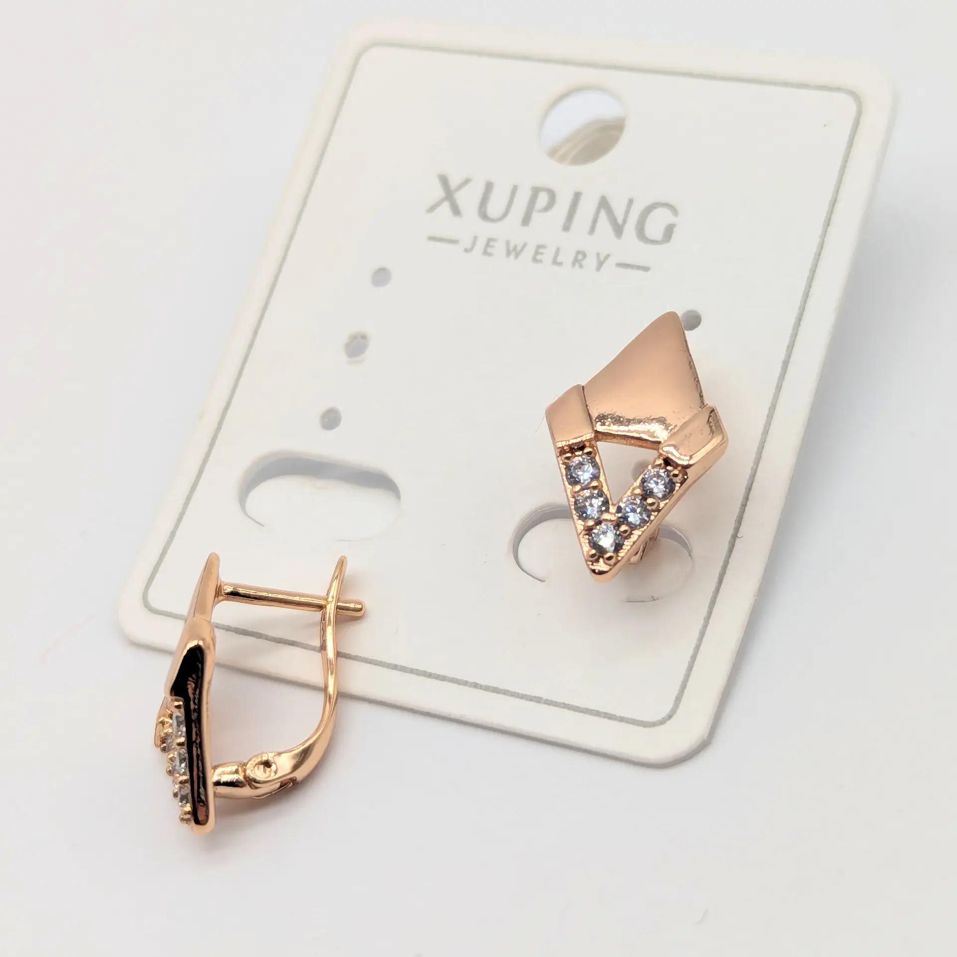 Сережки Xuping 18к «Геометрія Сяйва», 1.1*1.7 см