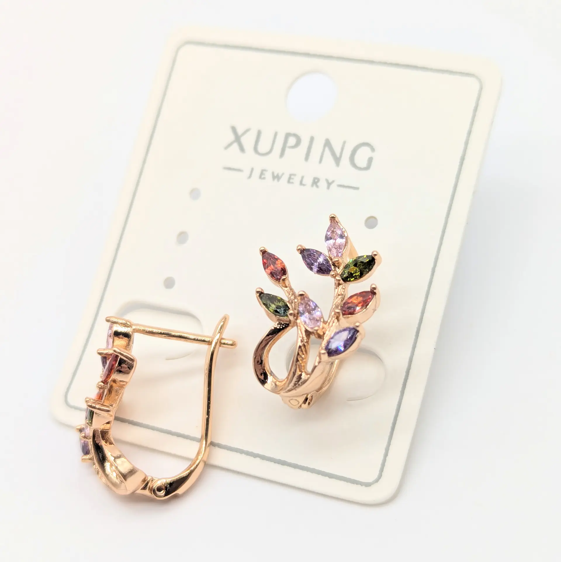 Сережки Xuping 18к «Кольоровий Блиск», 1.2*1.7см