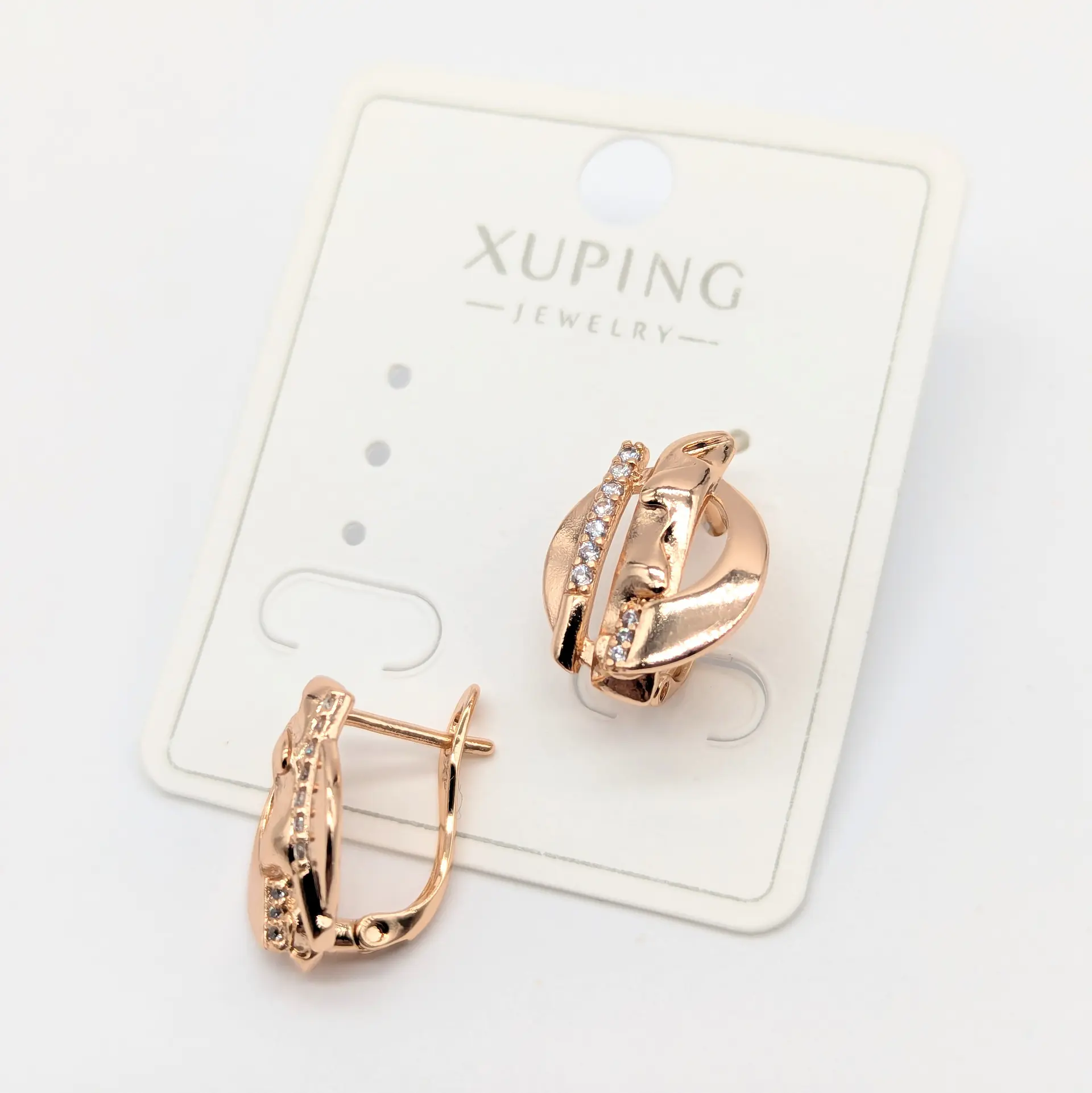 Сережки Xuping 18к «Сучасна Орбіта», 1.2*1.6 см