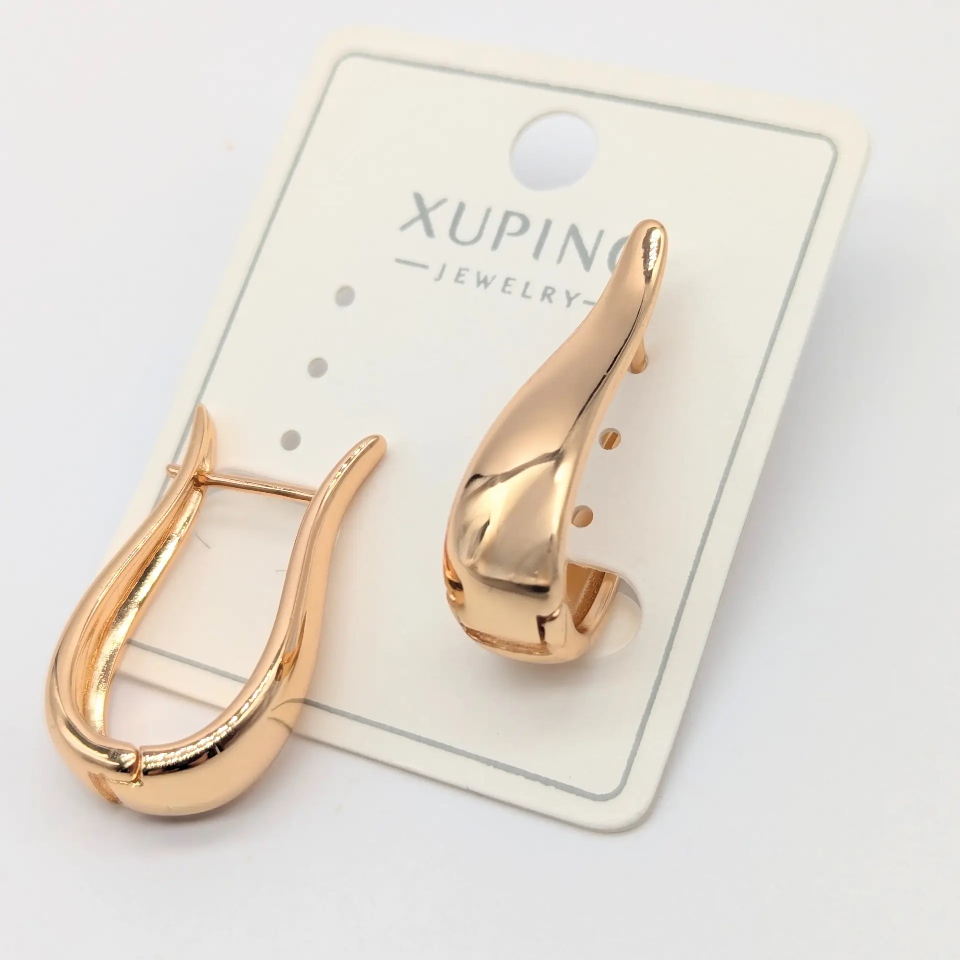 Сережки Xuping 18к «Золота Хвиля», 0.7*2.7 см
