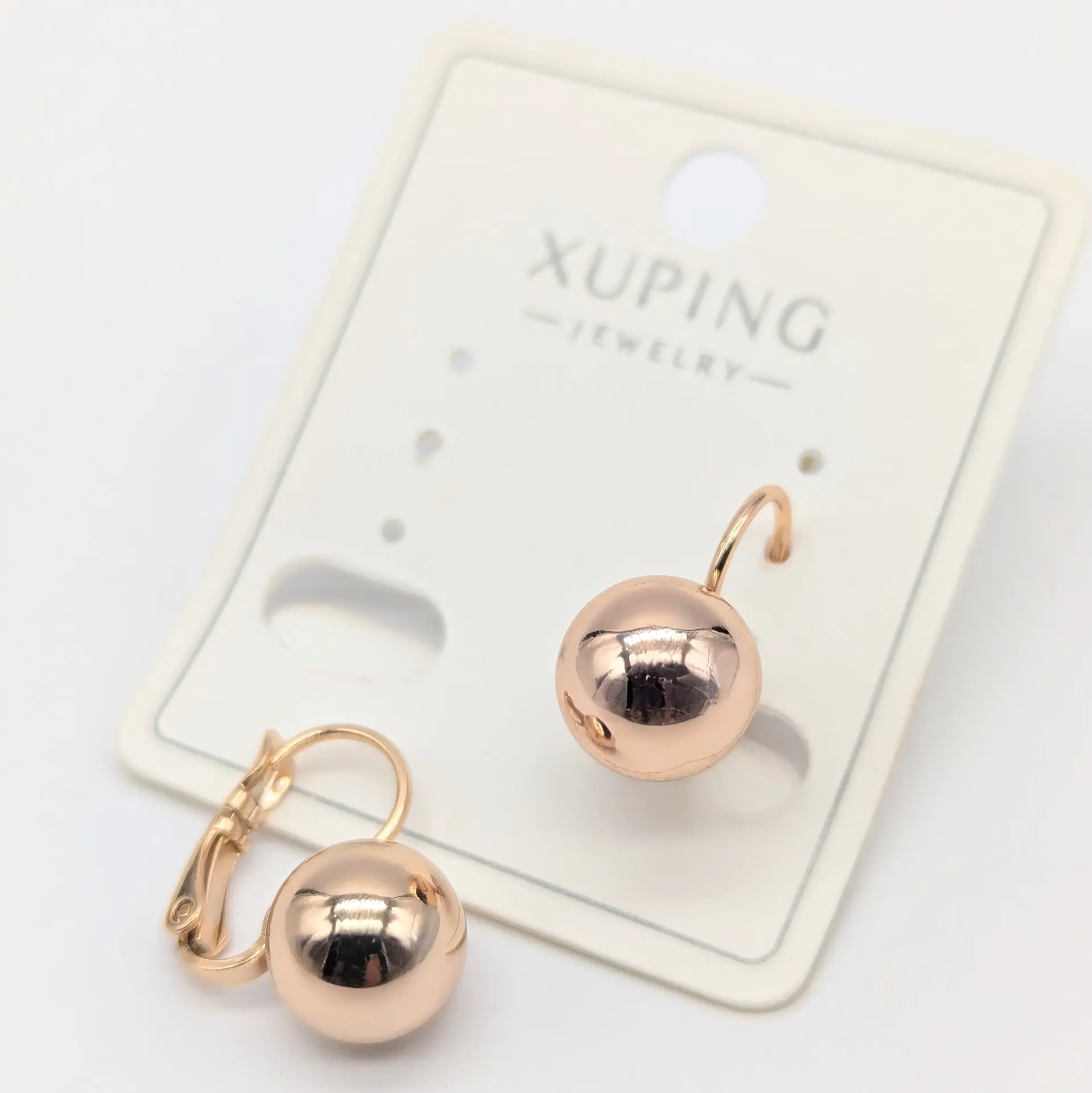 Сережки Xuping 18к «Золота Сфера», 0.9*1.5 см