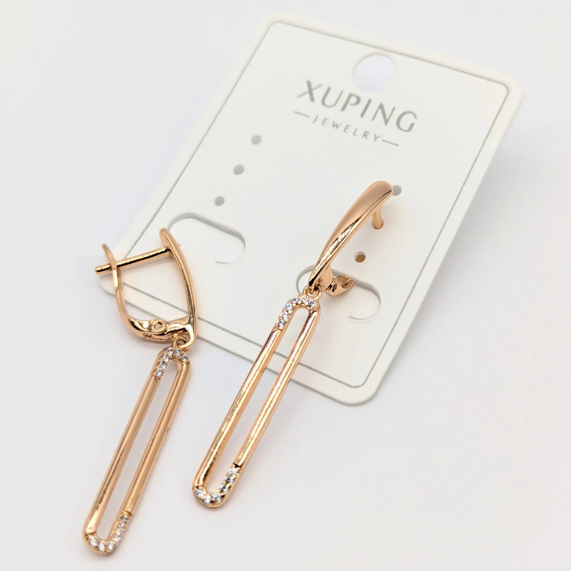 Сережки Xuping 18к «Витончена Геометрія», 0.5*4.4 см