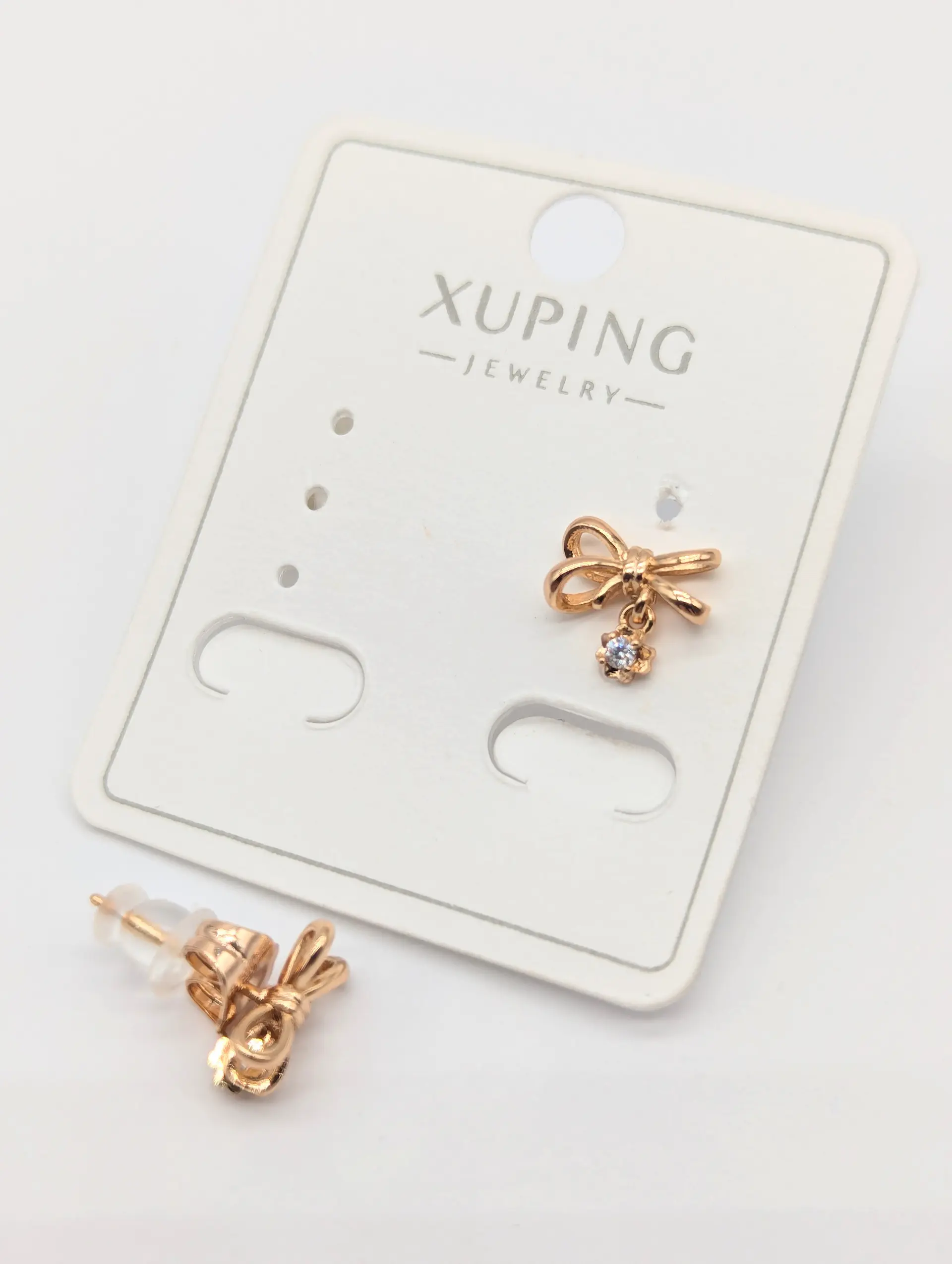 Сережки Xuping 18к «Ніжний Бантик», 0.9*1.7 см