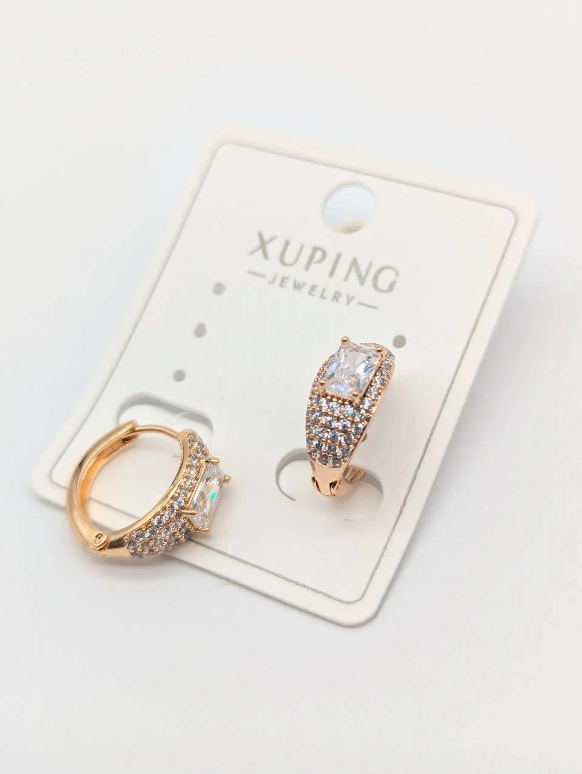 Сережки Xuping 18к «Кристальна Велич», 0.6*1.5 см