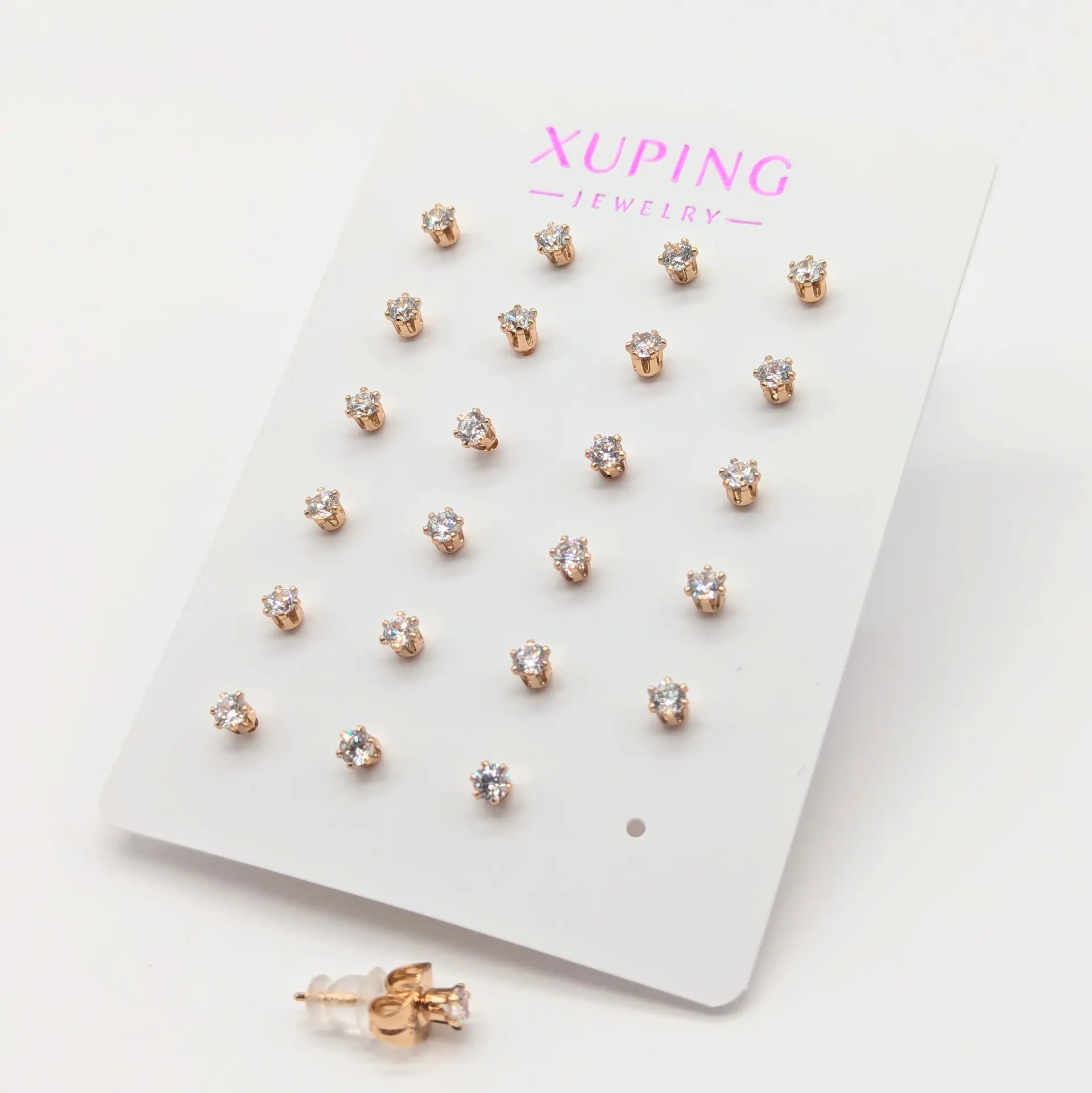 Сережки Xuping 18к «Зоряне Сяйво», діам. 0.3 см, ціна за 12 пар