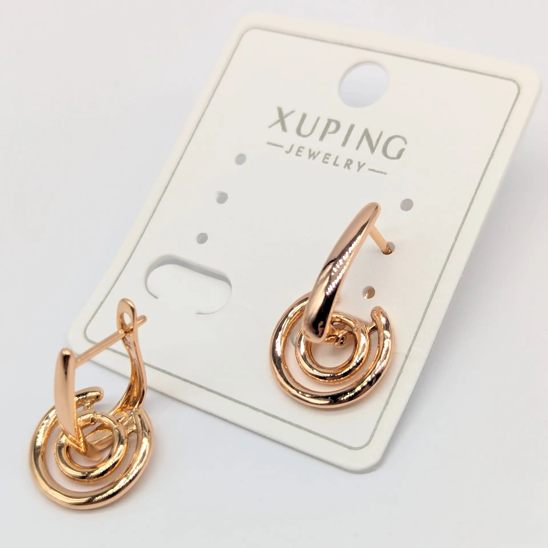 Сережки Xuping 18к «Золотий Вихор», 1.3*2см