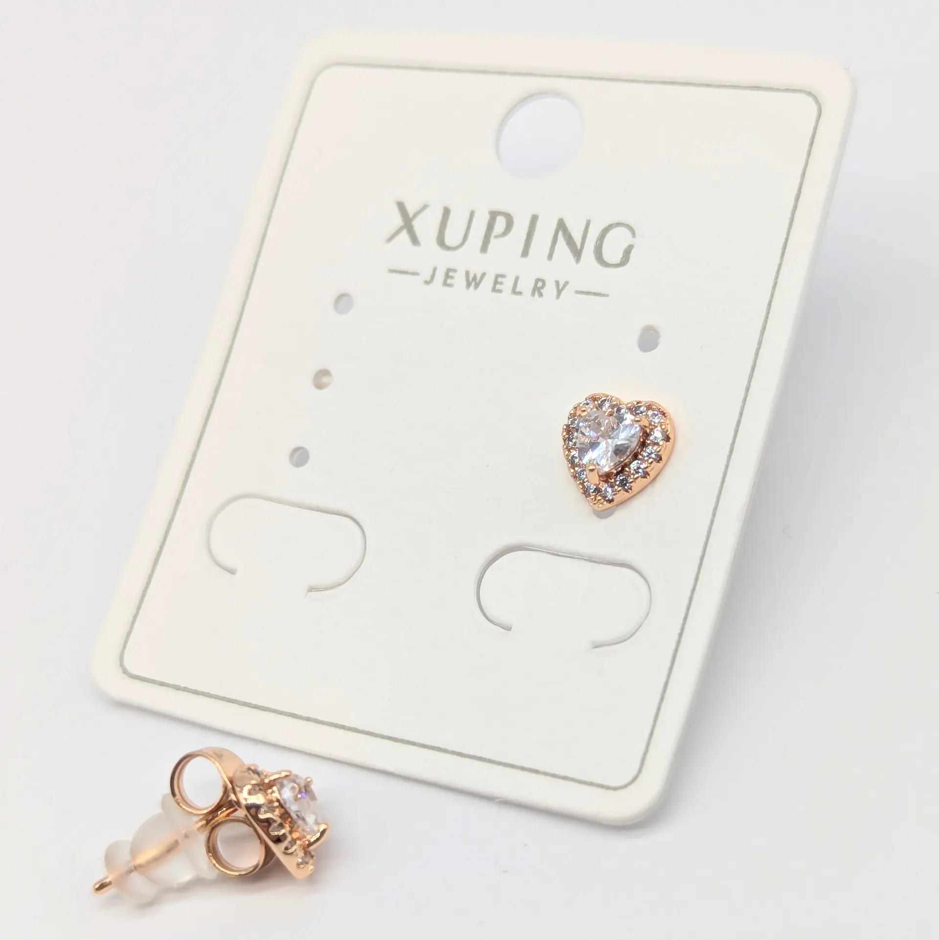 Сережки Xuping 18к «Серце з Іскрою», 0.6*0.7 см