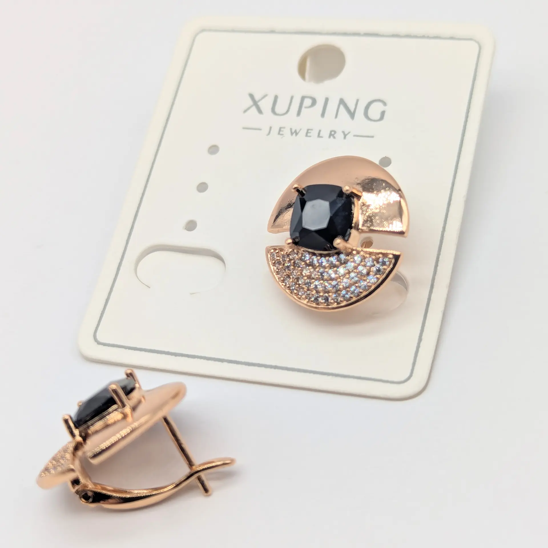 Сережки Xuping 18к «Нічний Півмісяць», 1.6*1.6 см