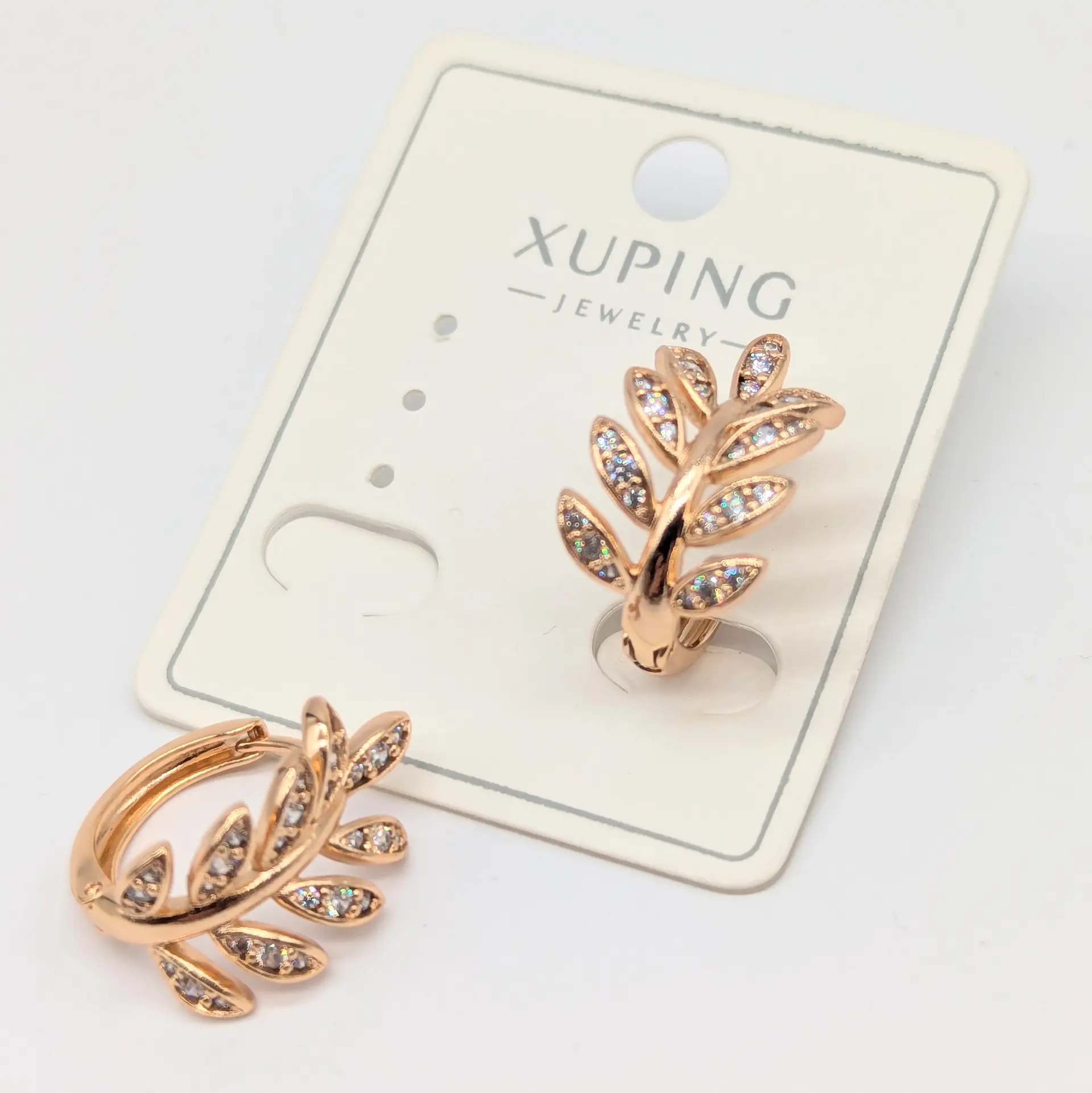 Сережки Xuping 18к «Золота Гілочка», 1.1*2 см