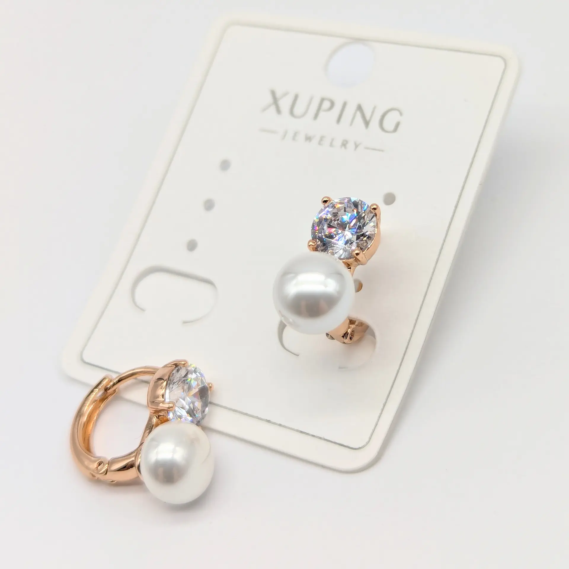 Сережки Xuping 18к «Перлинна Гармонія», 0.8*1.6 см