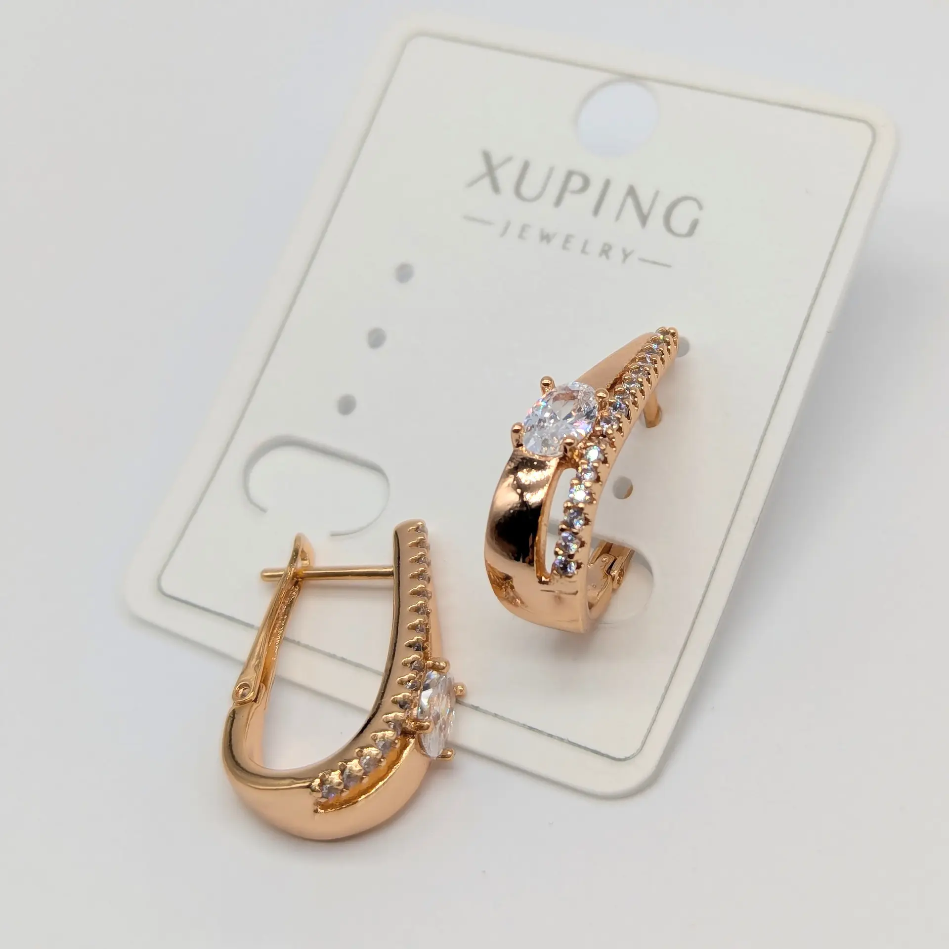 Сережки Xuping 18к «Королівський Акцент», 0.6*2 см