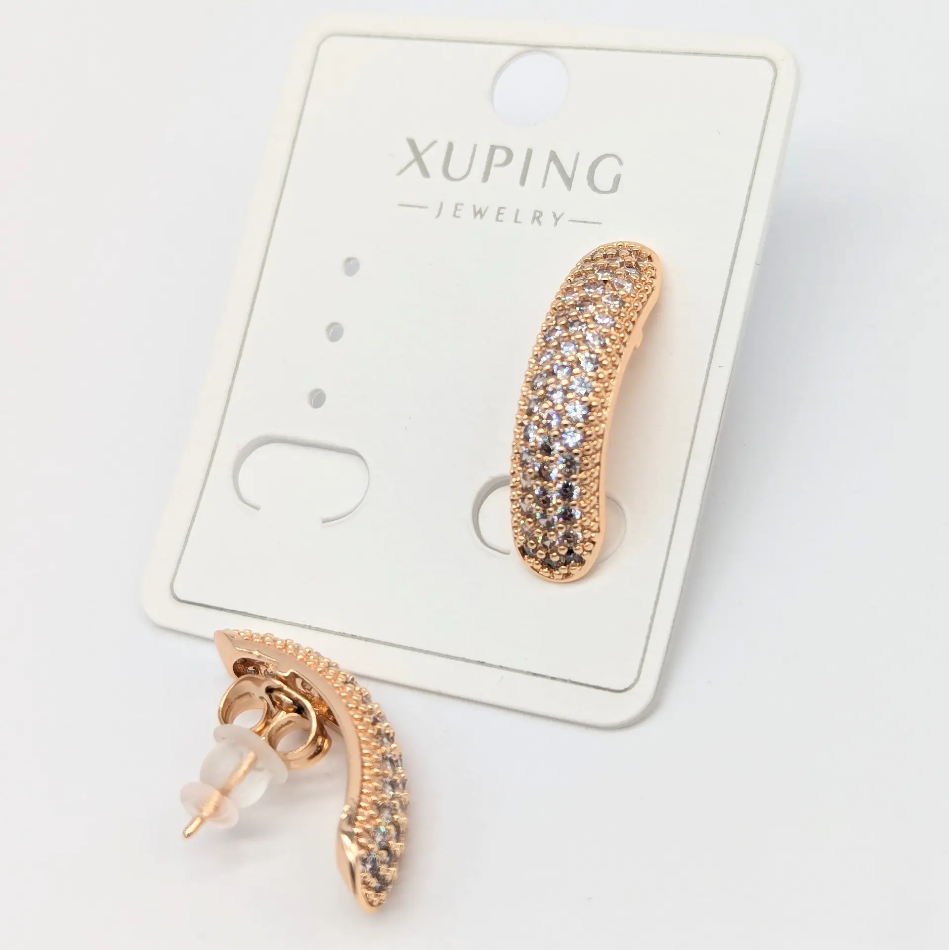 Сережки Xuping 18к «Золота Хвиля», 0.6*2.3 см