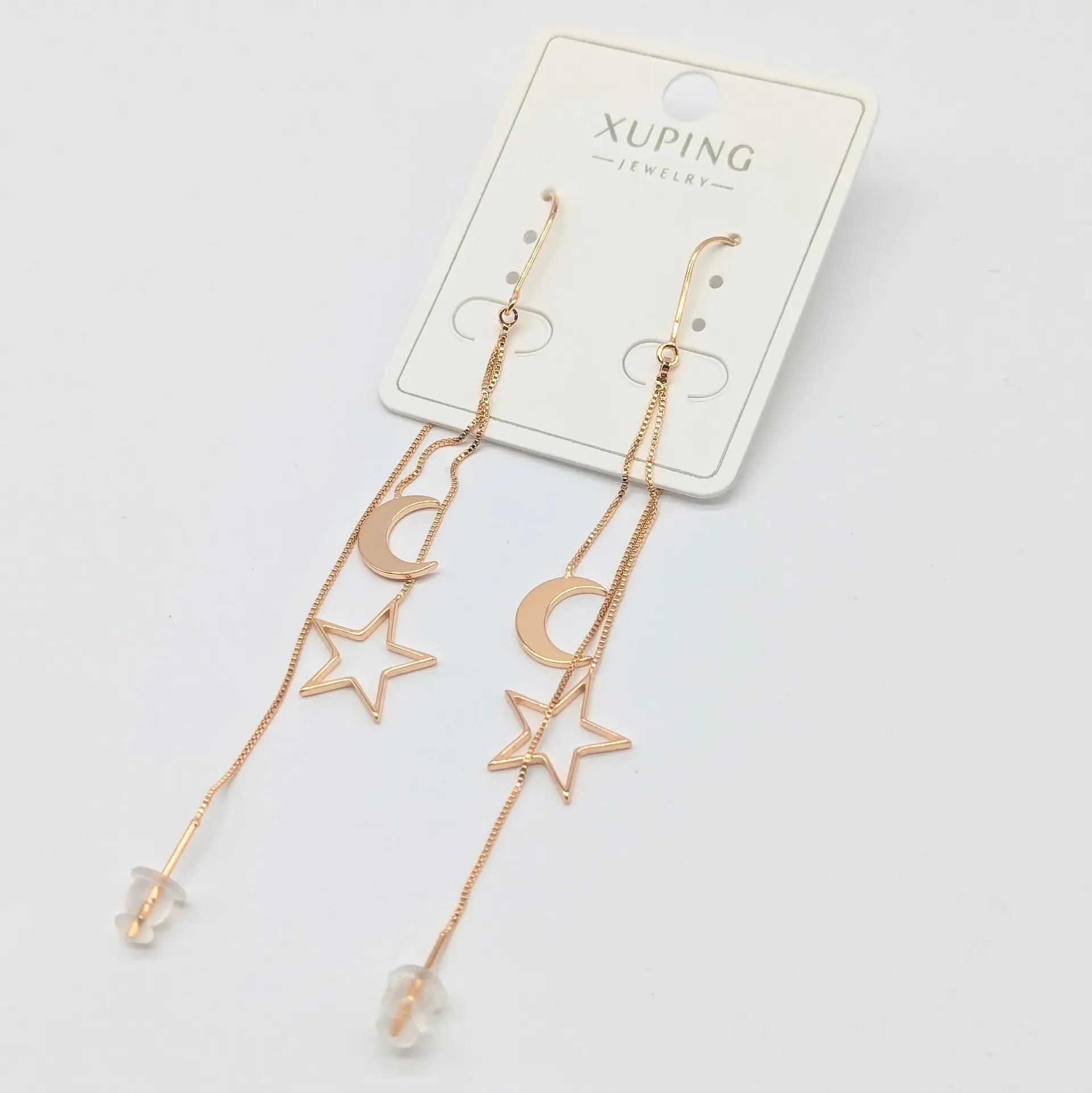 Сережки Xuping 18к «Місячна Ніч», 1.3*9.5 см