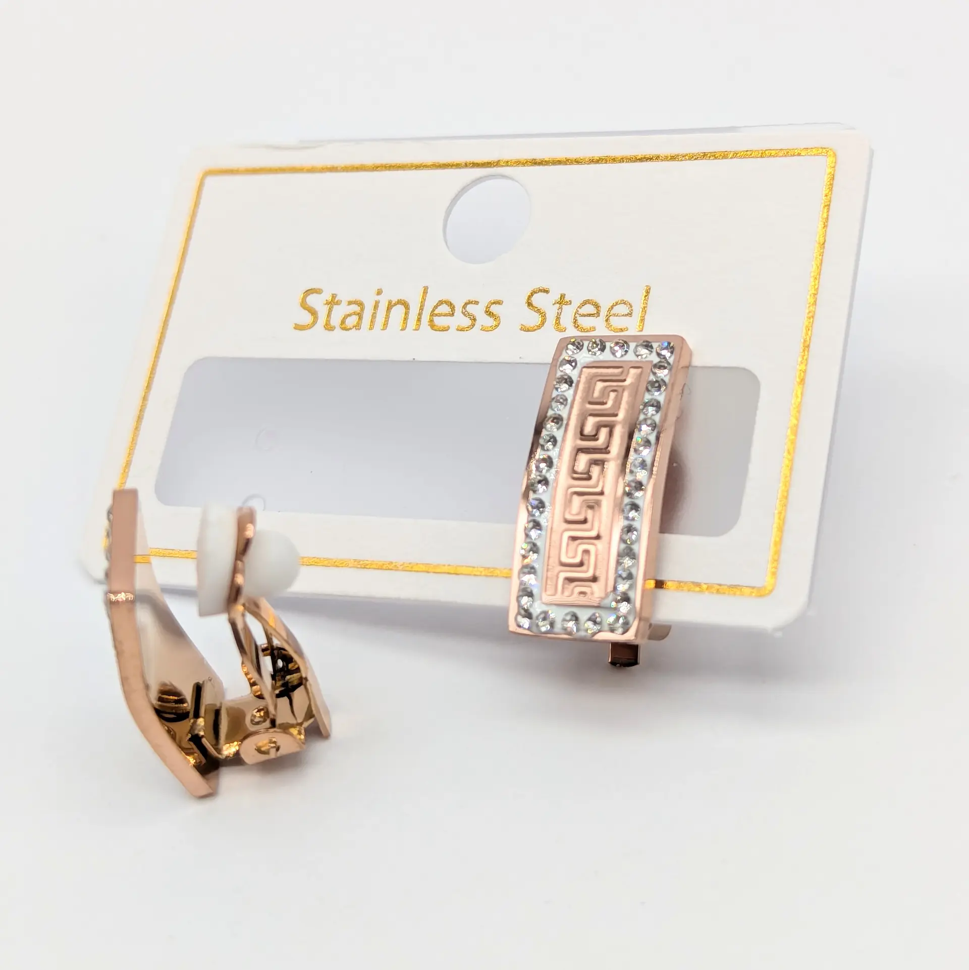 Серьги Stainless Steel РЗ «Меандровая Гармония», 0.7*1.8 см