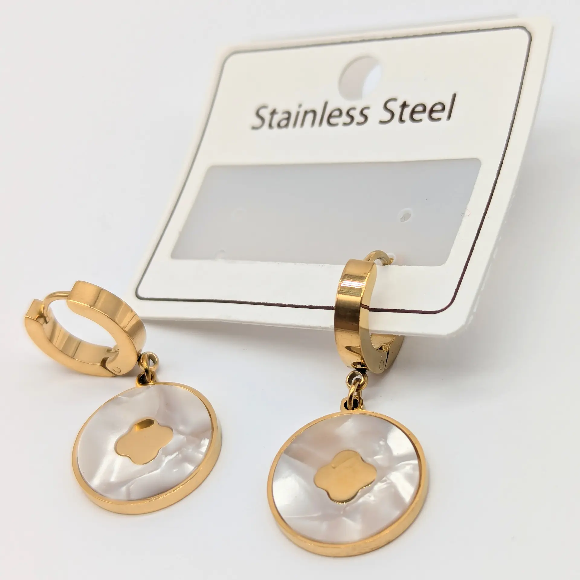 Серьги Stainless Steel ЛЗ «Жемчужная Гармония», 1.6*3.1 см