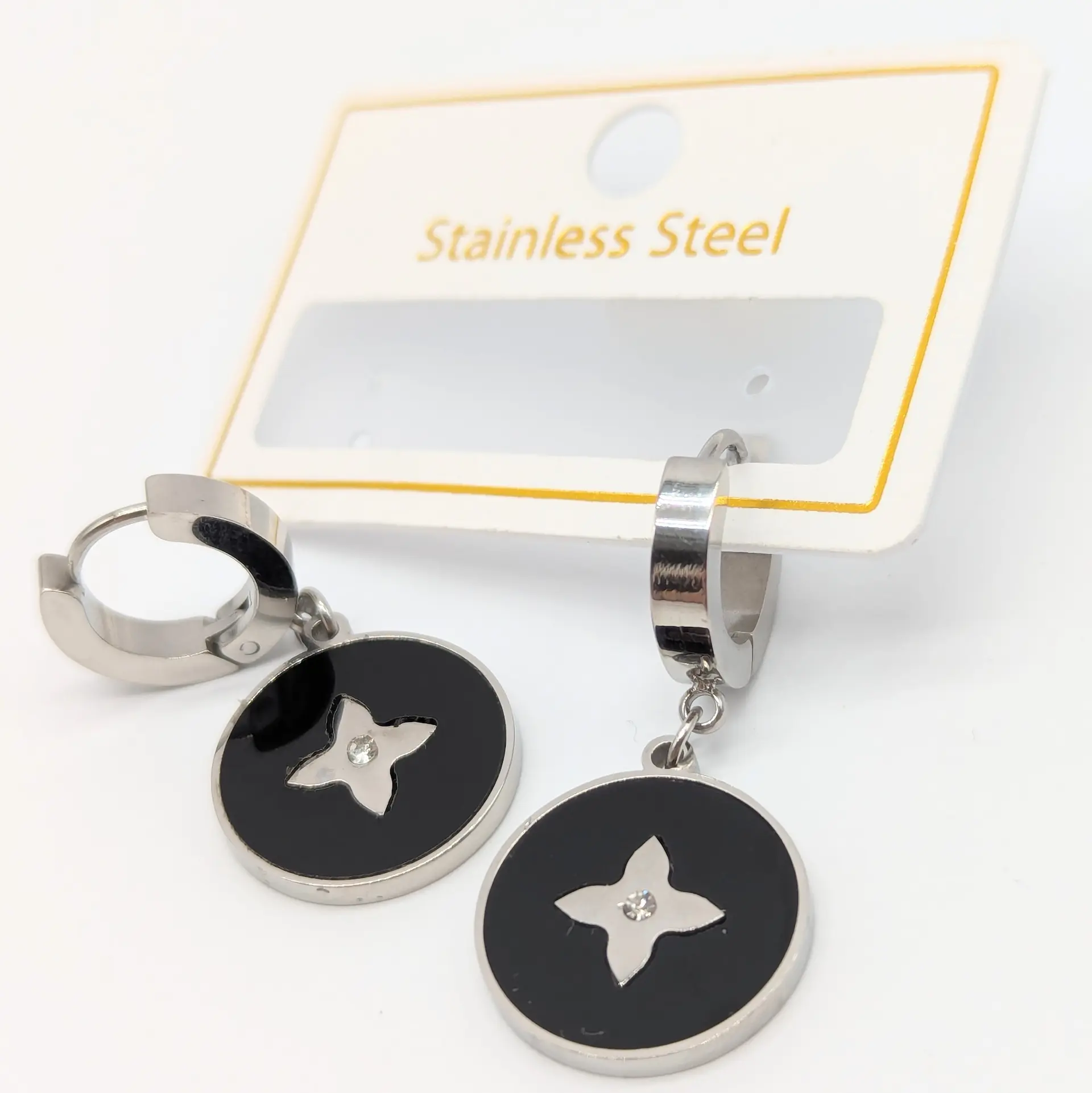 Серьги Stainless Steel «Серебряная Ночь», 1.6*3.1 см