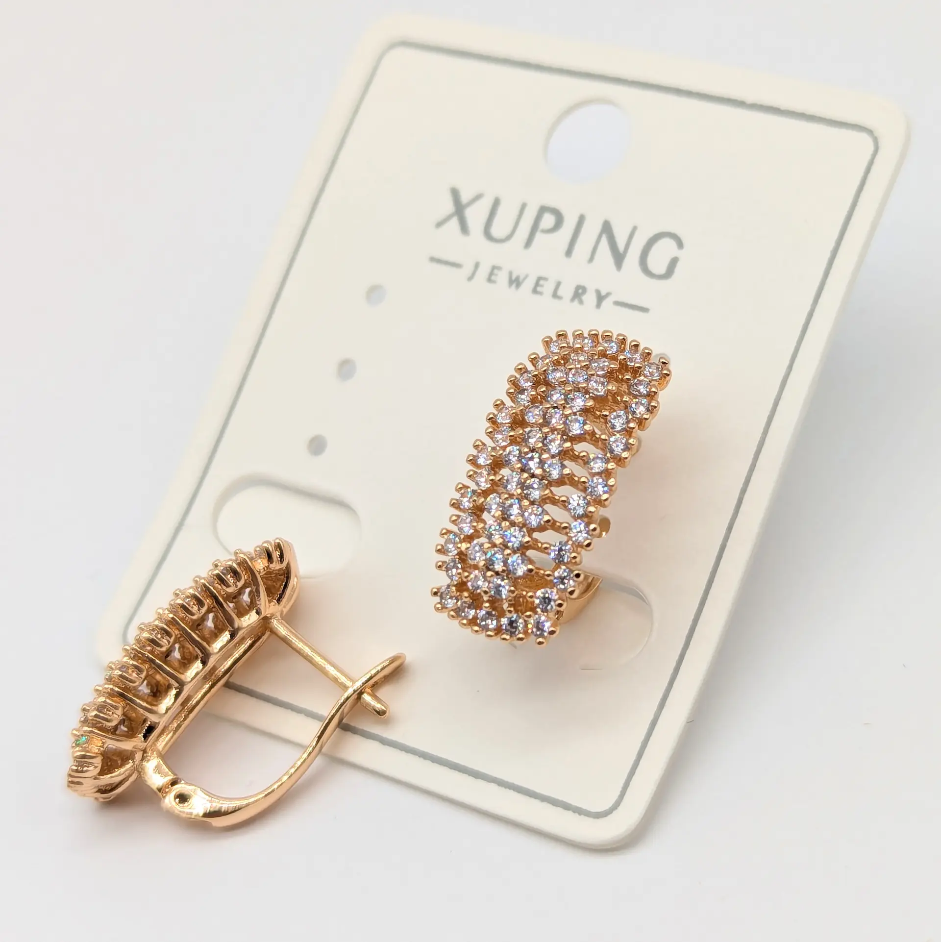 Сережки Xuping 18к «Золоте Сяйво Вечора», 0.9*1.9 см