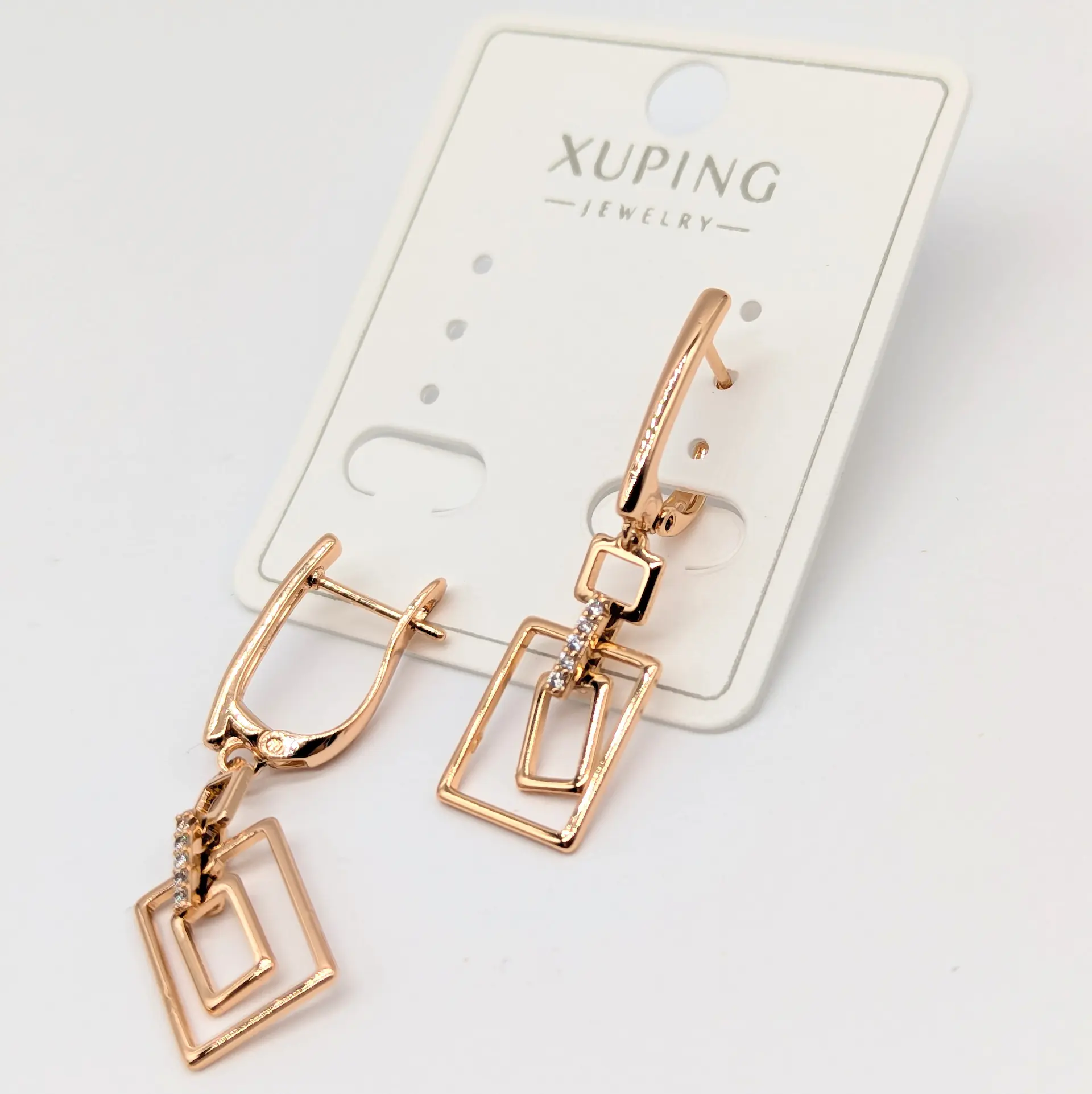 Сережки Xuping 18к «Геометрія Витонченості», 1*3.4 см