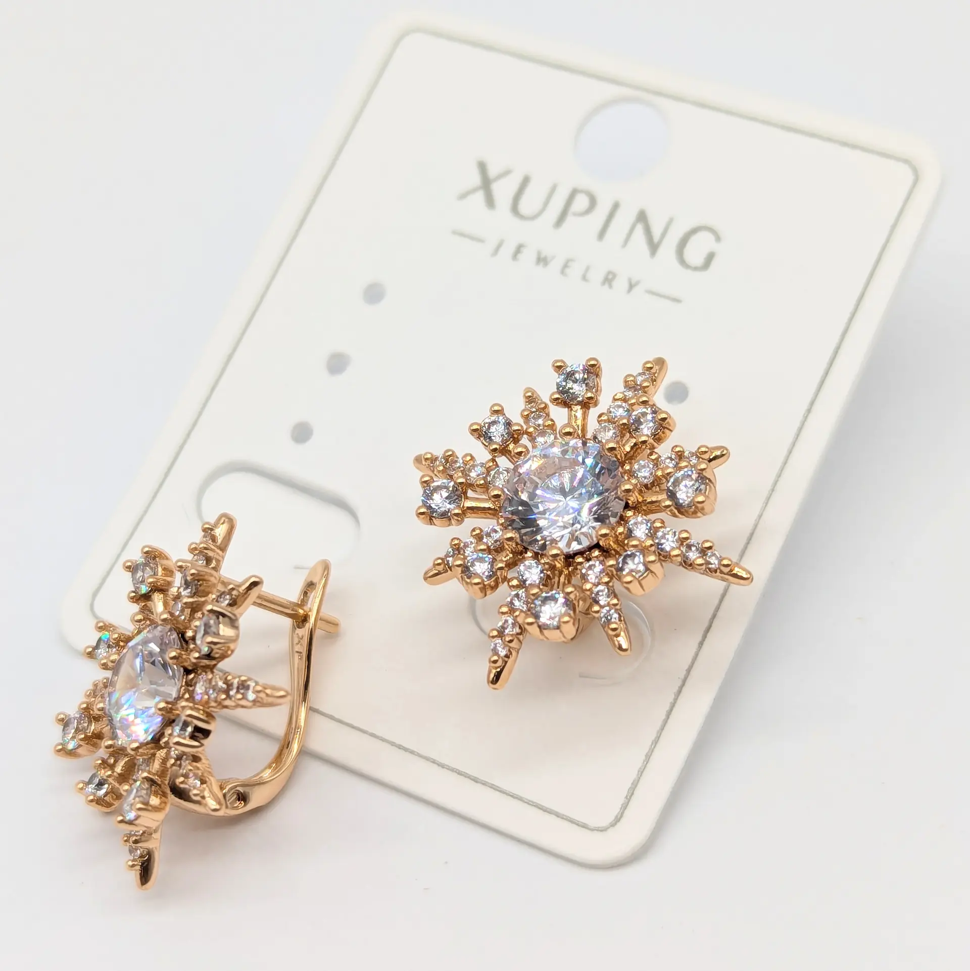 Сережки Xuping 18к «Кришталева Зірка», 2.1*2.1 см