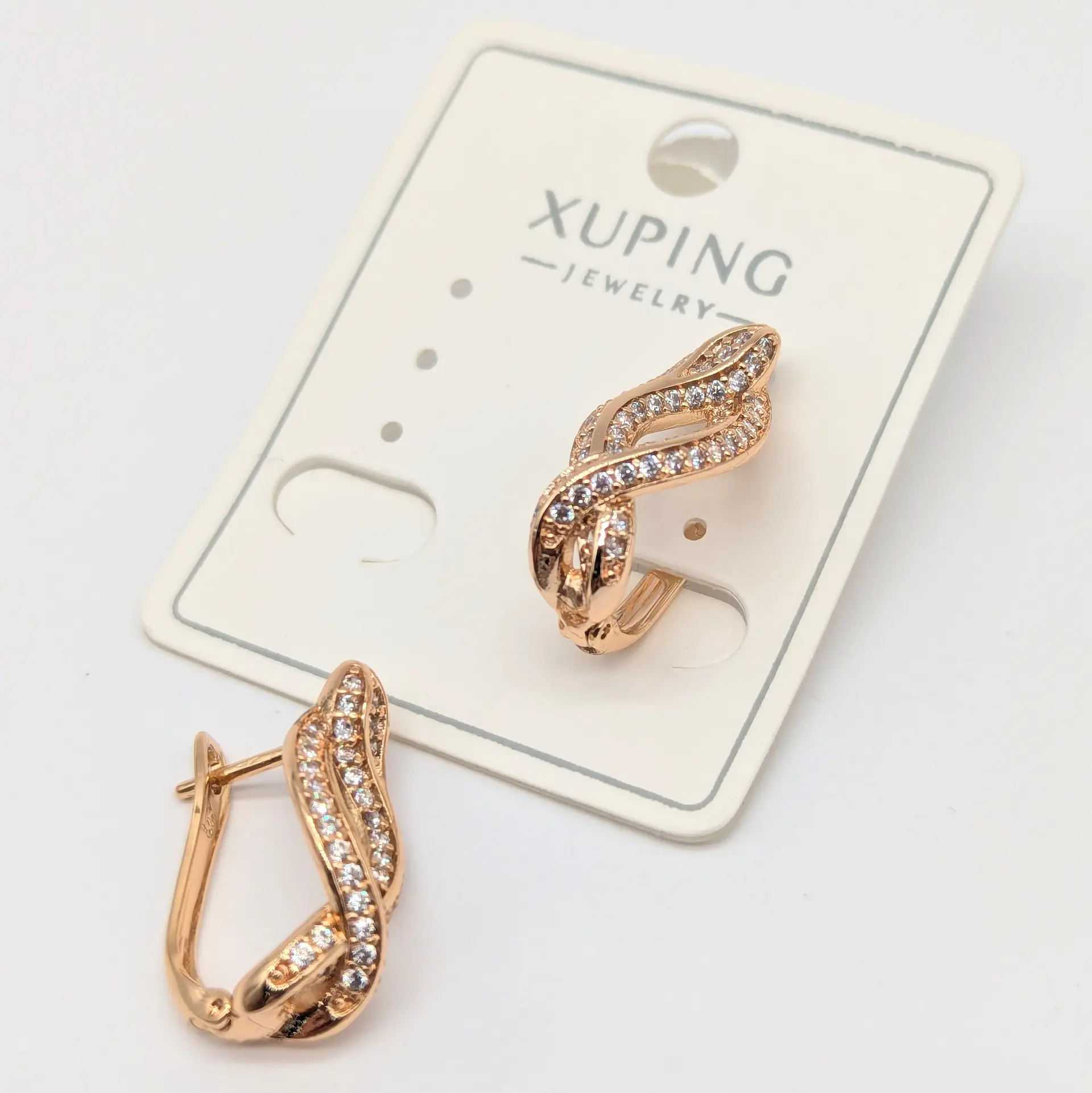 Сережки Xuping 18к «Золота Спіраль», 1*2.1 см