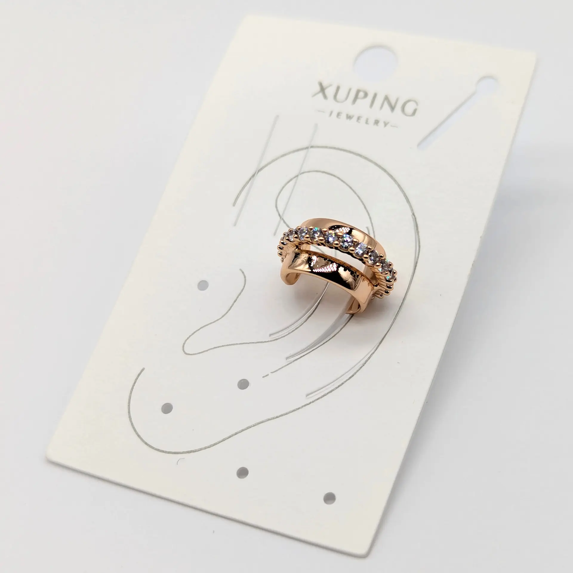 Сережка кафа Xuping 18к «Золотий акцент», 0.7*1.5 см