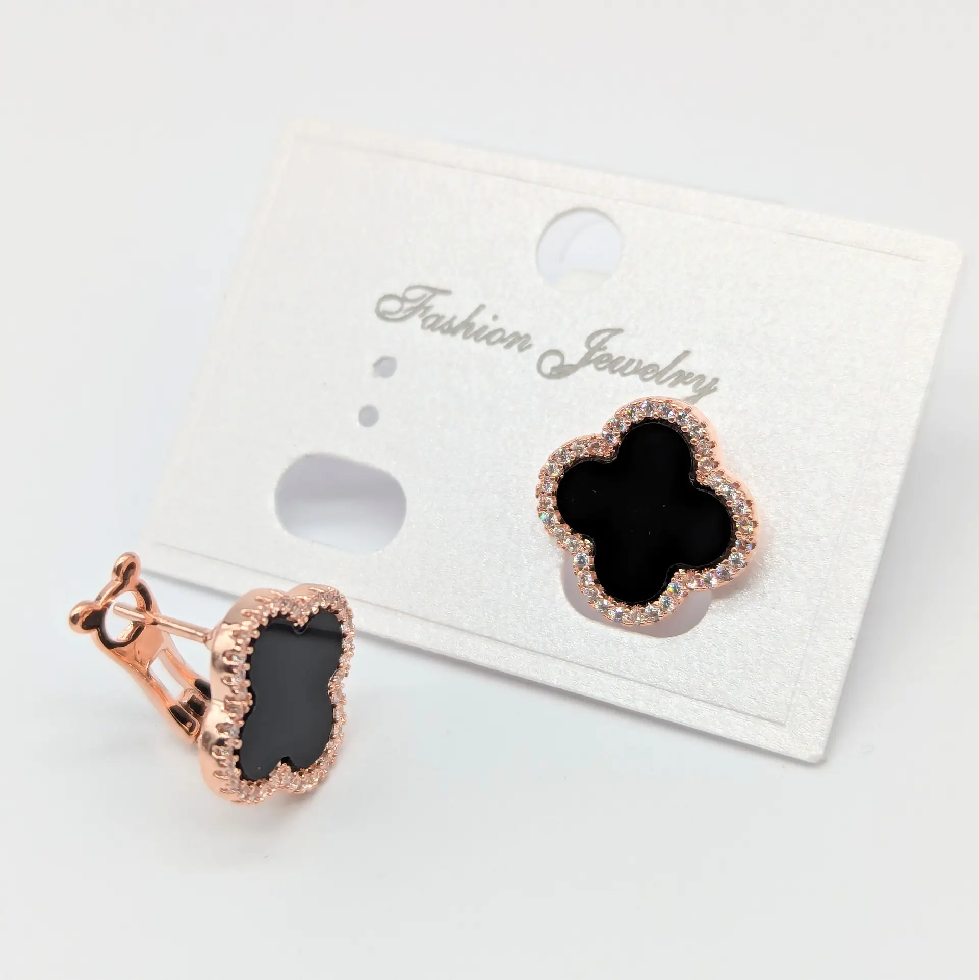 Сережки РЗ «Рожевий Клевер Гламур», 1.5*1.5 см