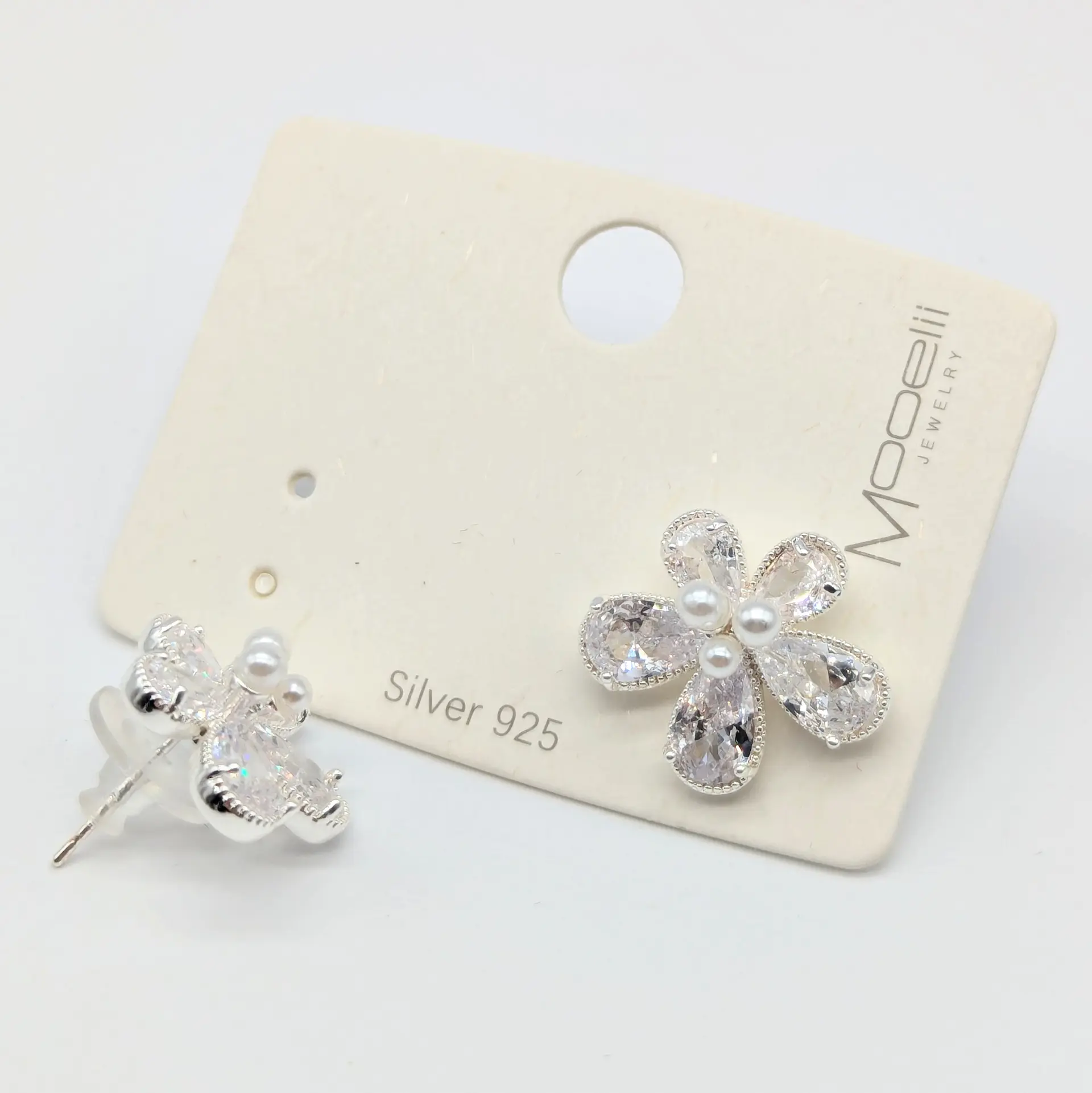 Сережки Silver 925 «Перлинна Квітка Люкс», 1.9*1.6 см