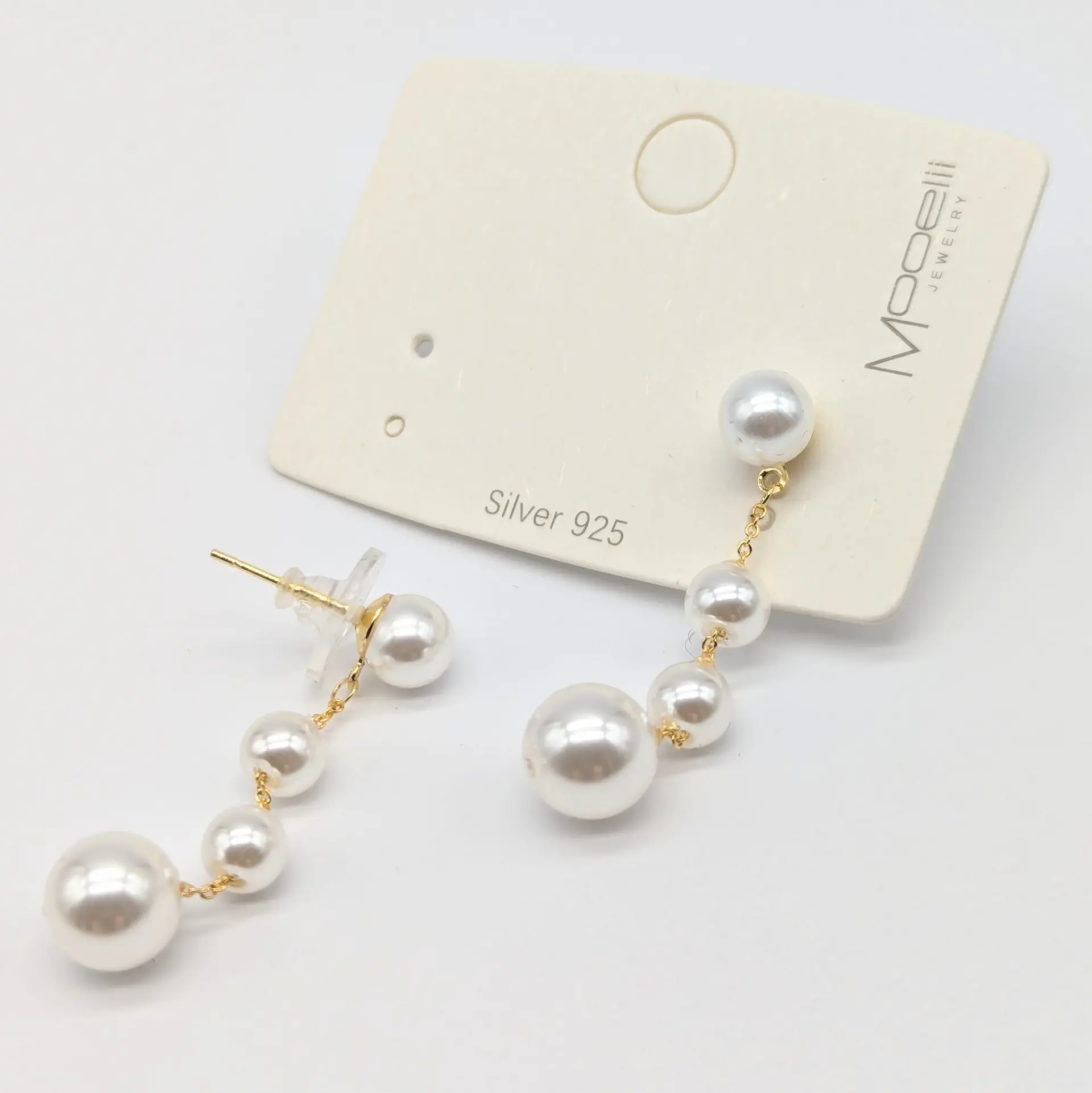 Сережки Silver 925, ЛЗ «Перлинна Вертикаль Елеганс», 0.8*4 см