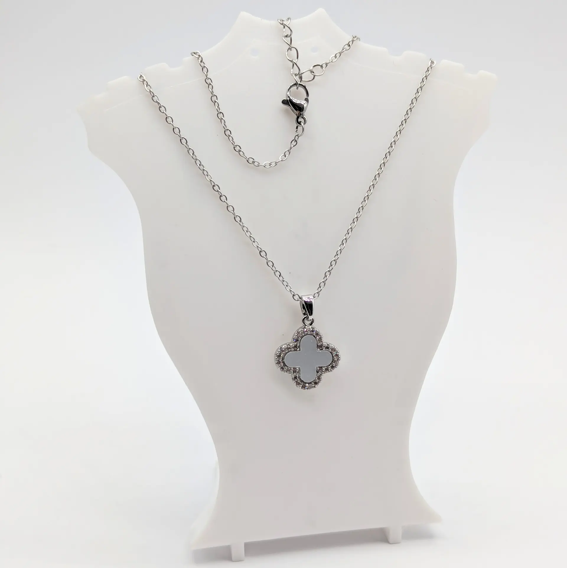 Ланцюжок Stainless steel, срібний «Сяйво Клевера Люкс», 41+5 см