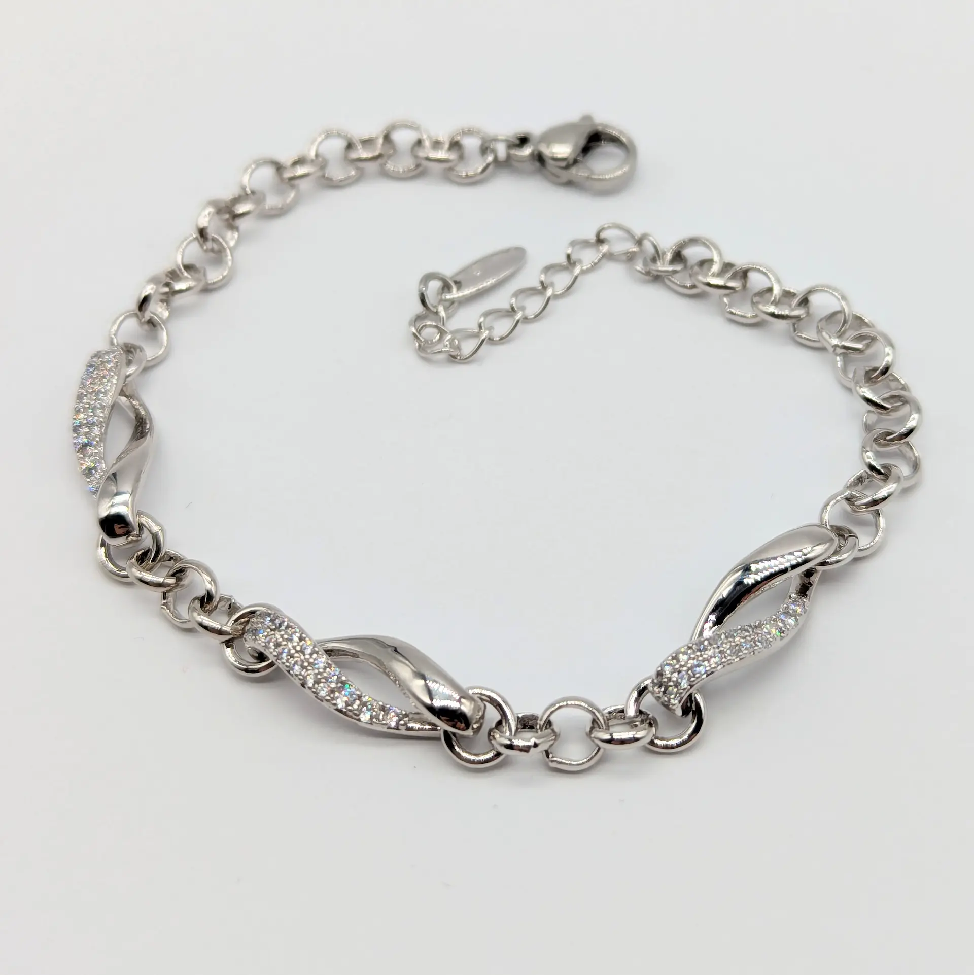 Браслет Xuping, срібний «Срібні Хвилі», 17+3 см