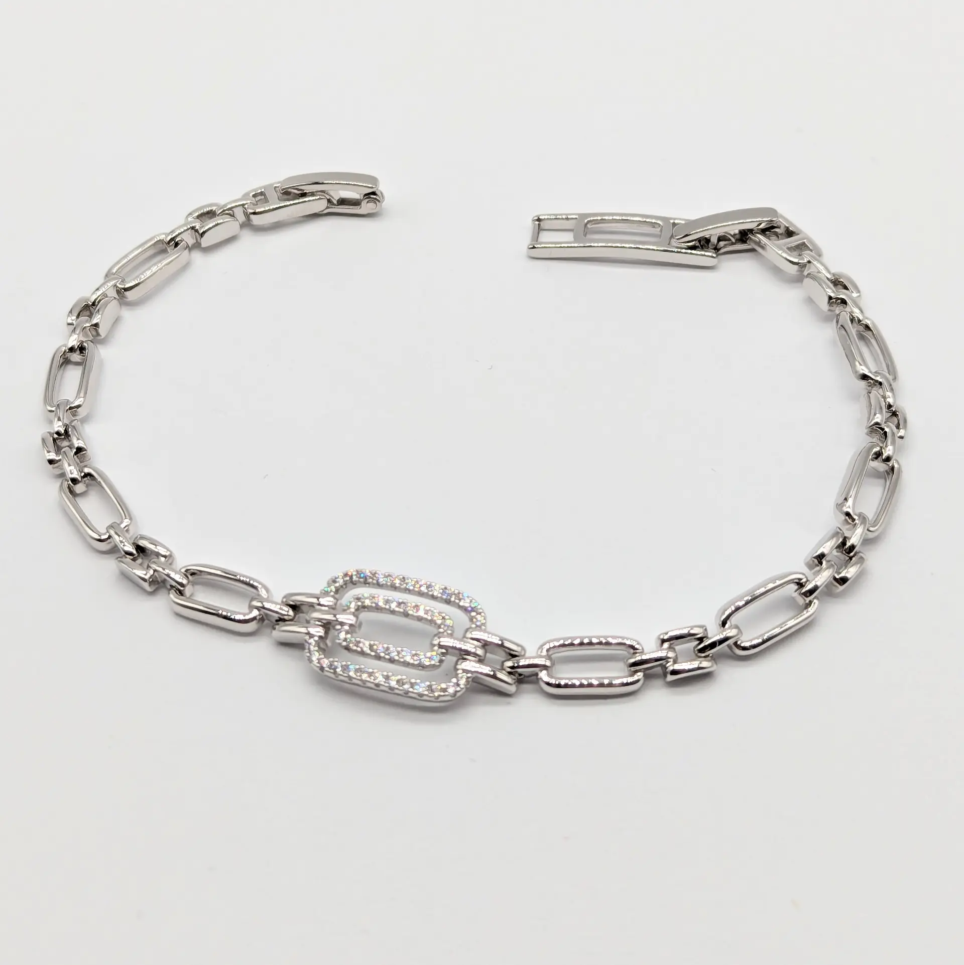 Браслет Xuping срібний «Сяйво Ланок», 17+2.5 см