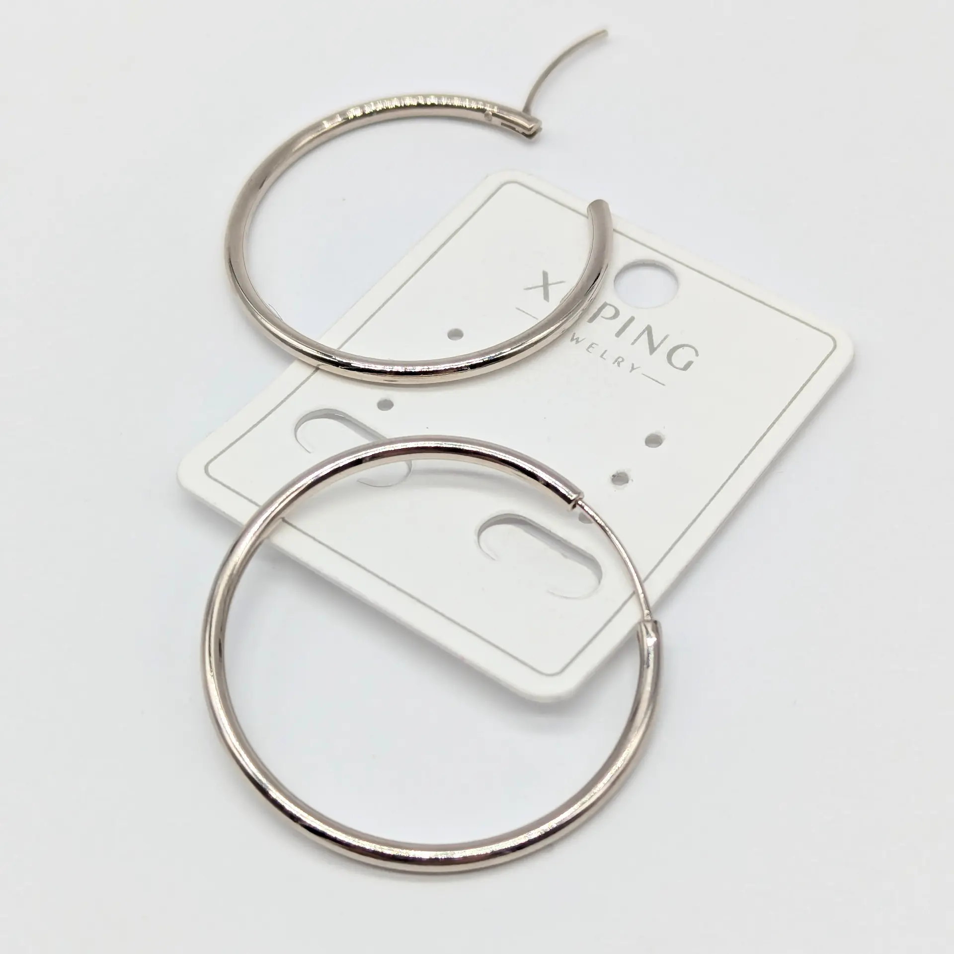 Сережки Xuping  «Срібне Кільце», діам. 3.7 см