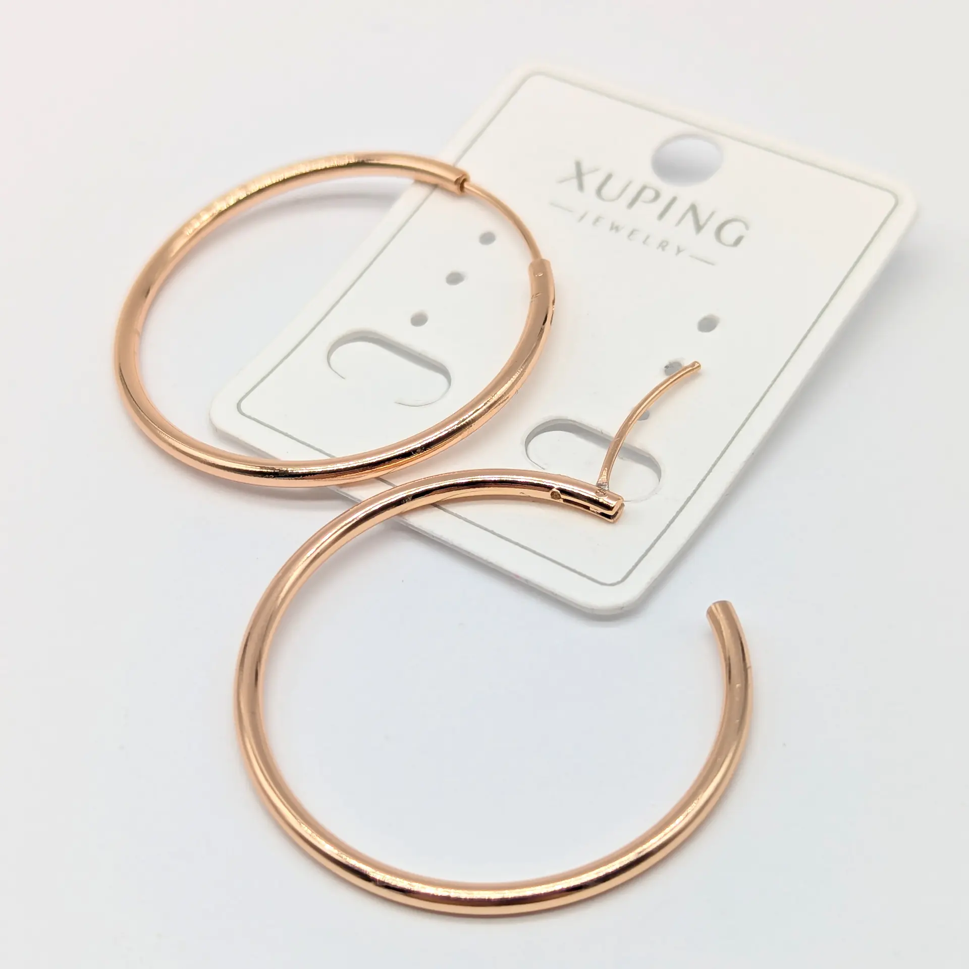 Сережки Xuping 18к «Рожеве Коло», діам. 3.7 см