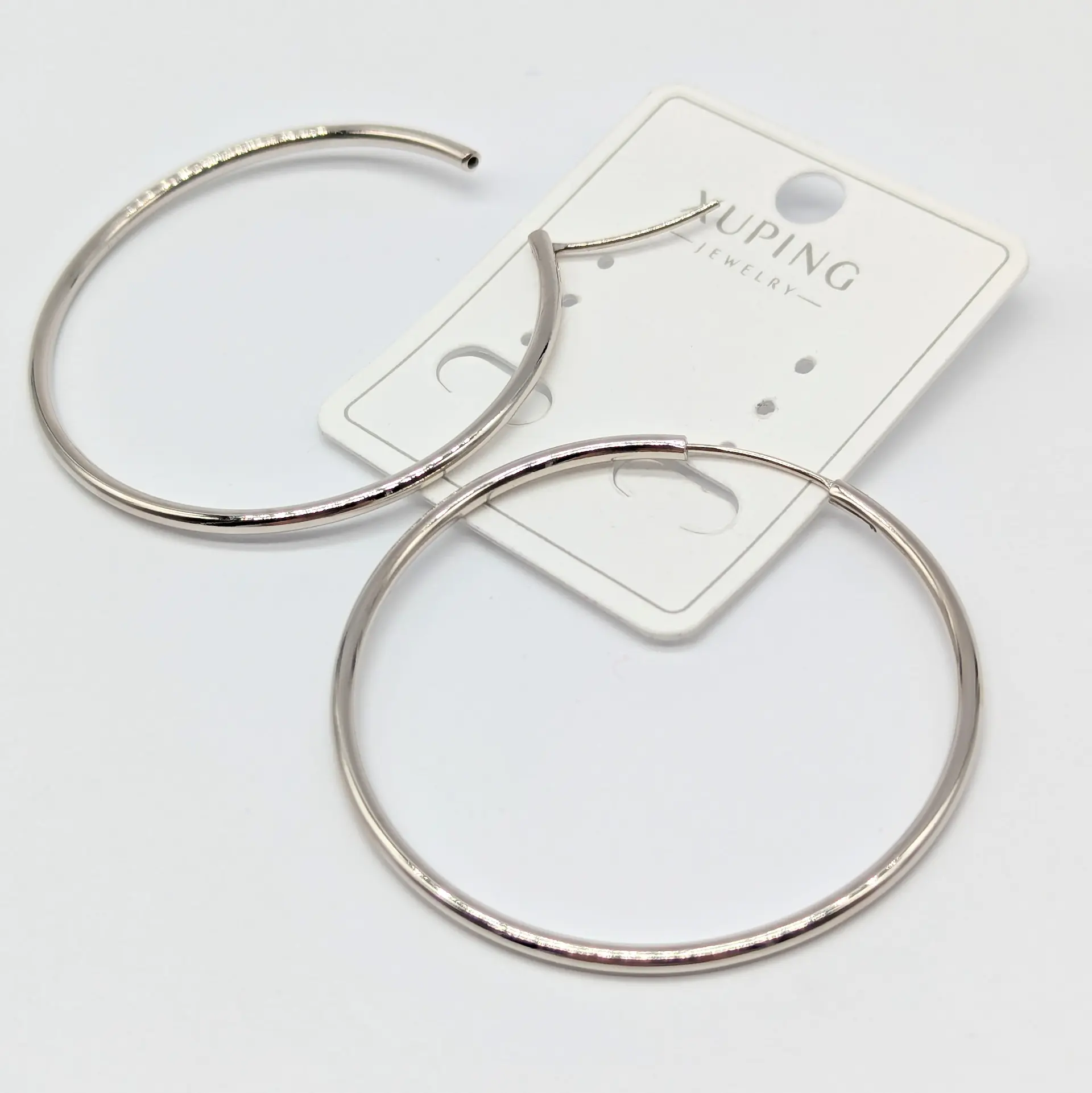 Сережки Xuping срібні «Срібний Обруч», діам. 4.8 см
