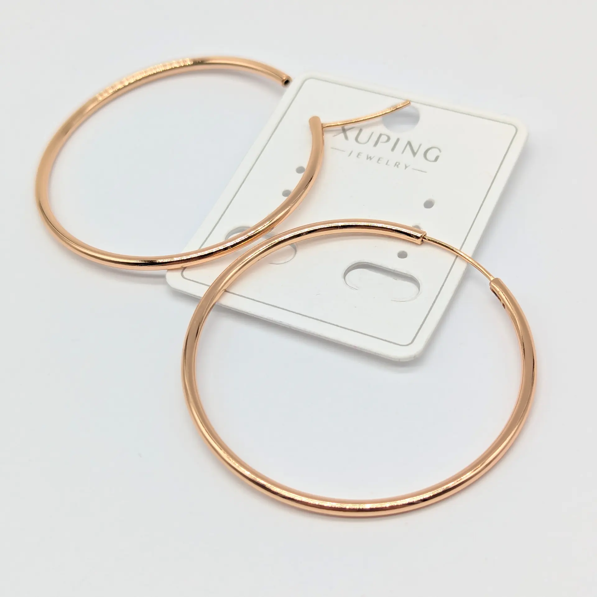 Сережки Xuping срібні «Золотий Обруч», діам. 4.8 см