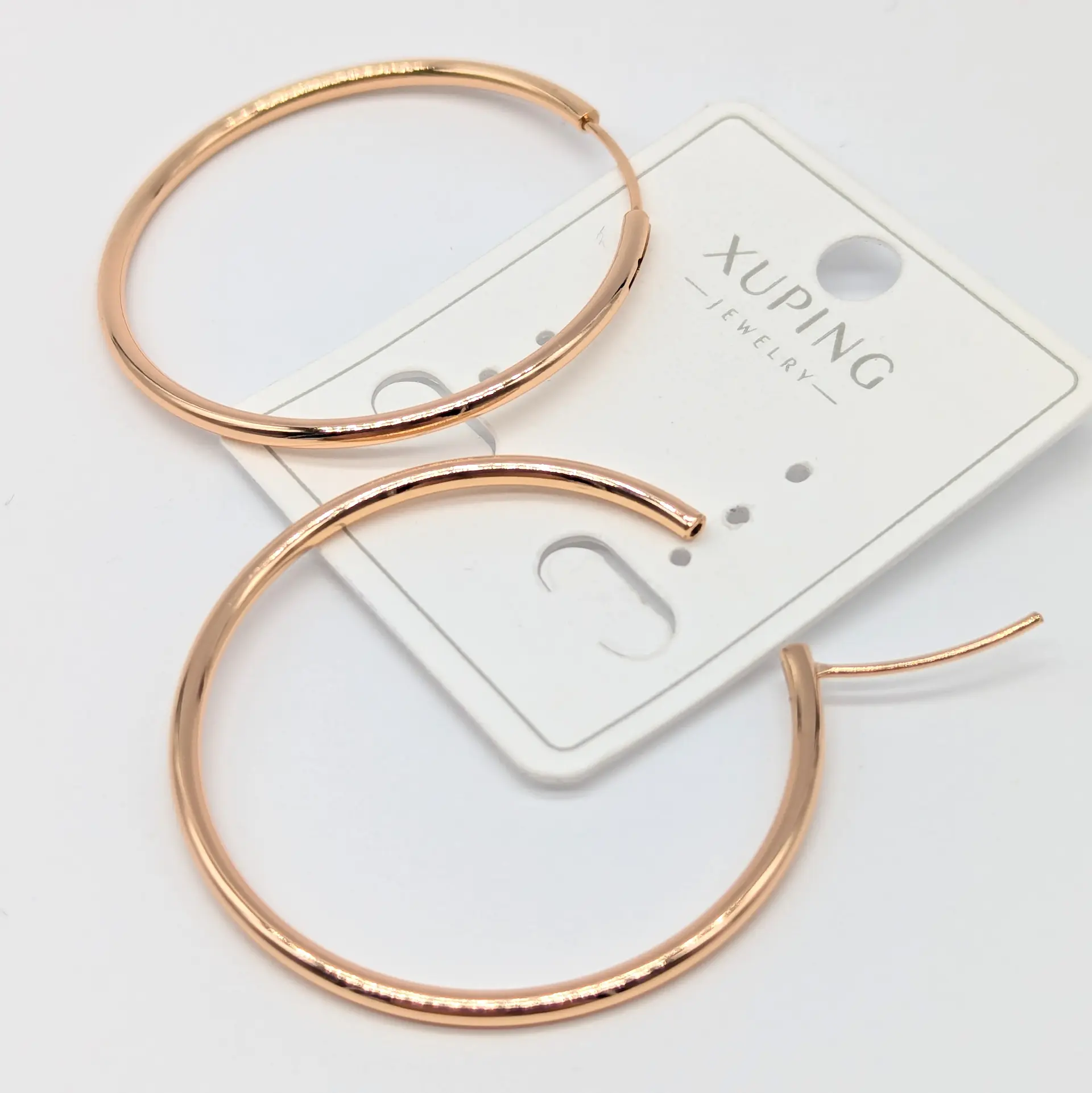 Сережки Xuping 18к «Теплий Обруч», діам. 4.2 см