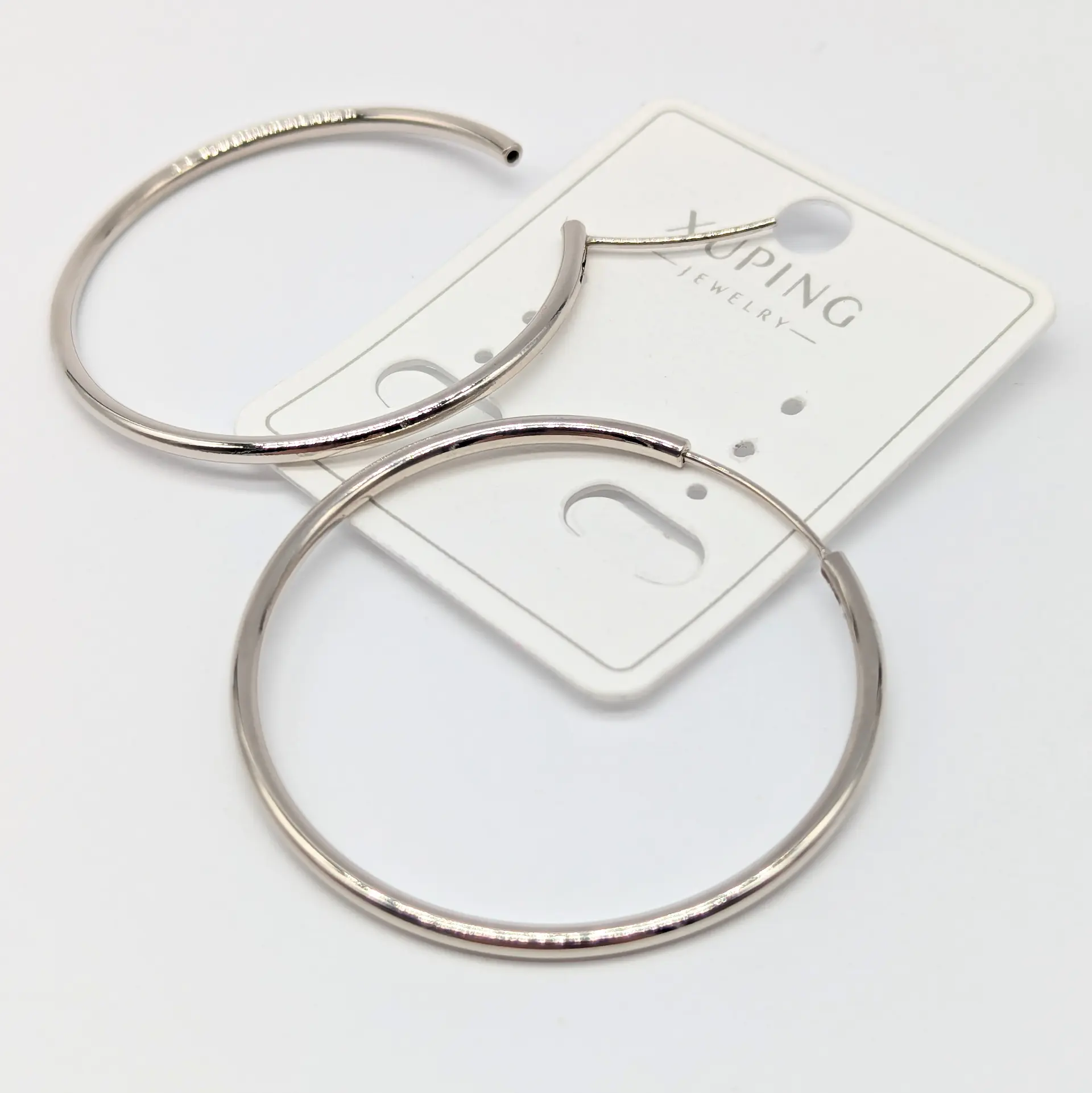 Сережки Xuping срібні «Срібний Контур», діам. 4.2 см